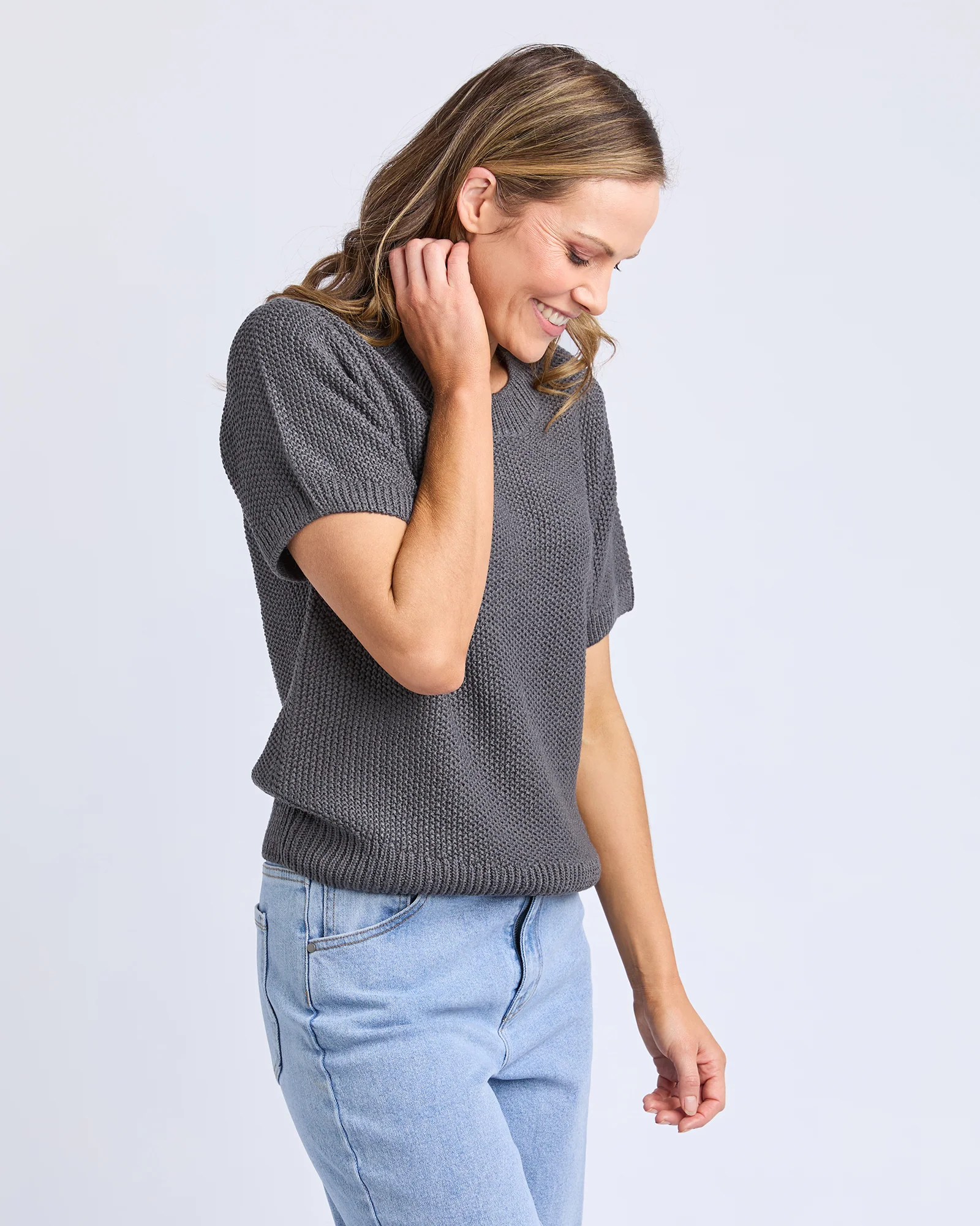 Blair Short Sleeve Knit Charcoal - Image 5