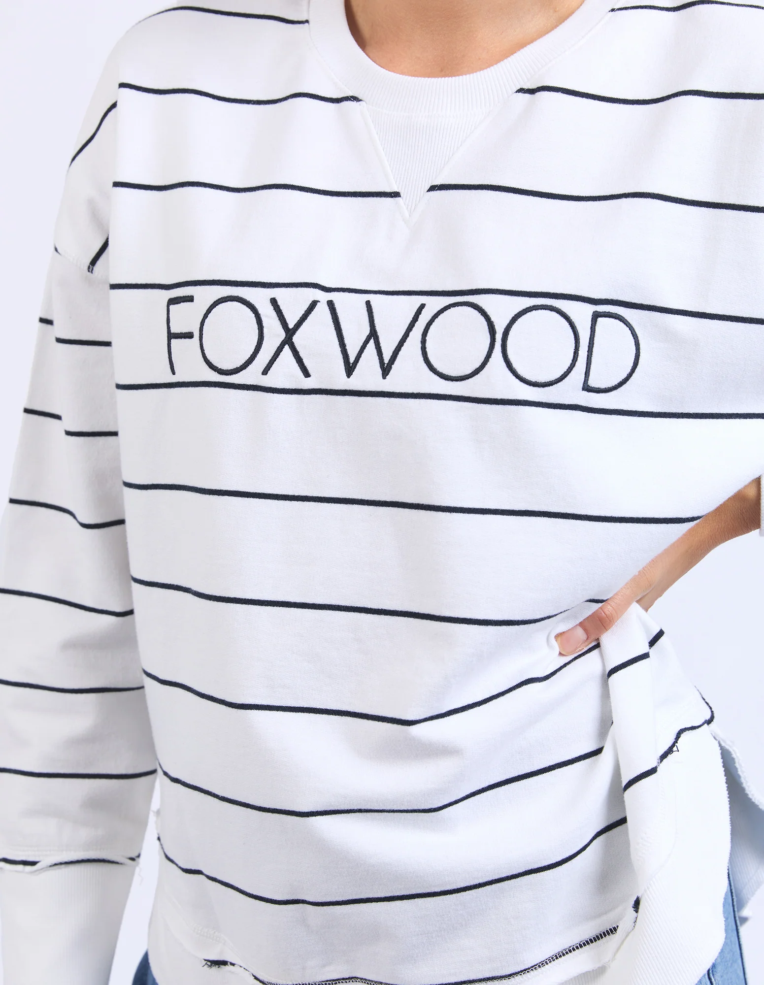 Classic Stripe Simplified Crew White/Navy - Image 5