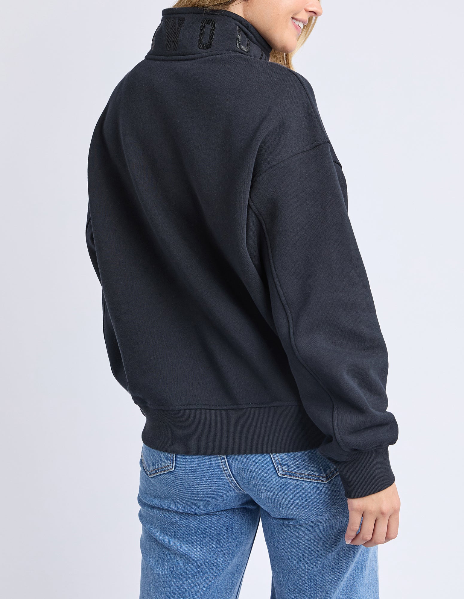 College Zip Crew Black On Black - Image 3