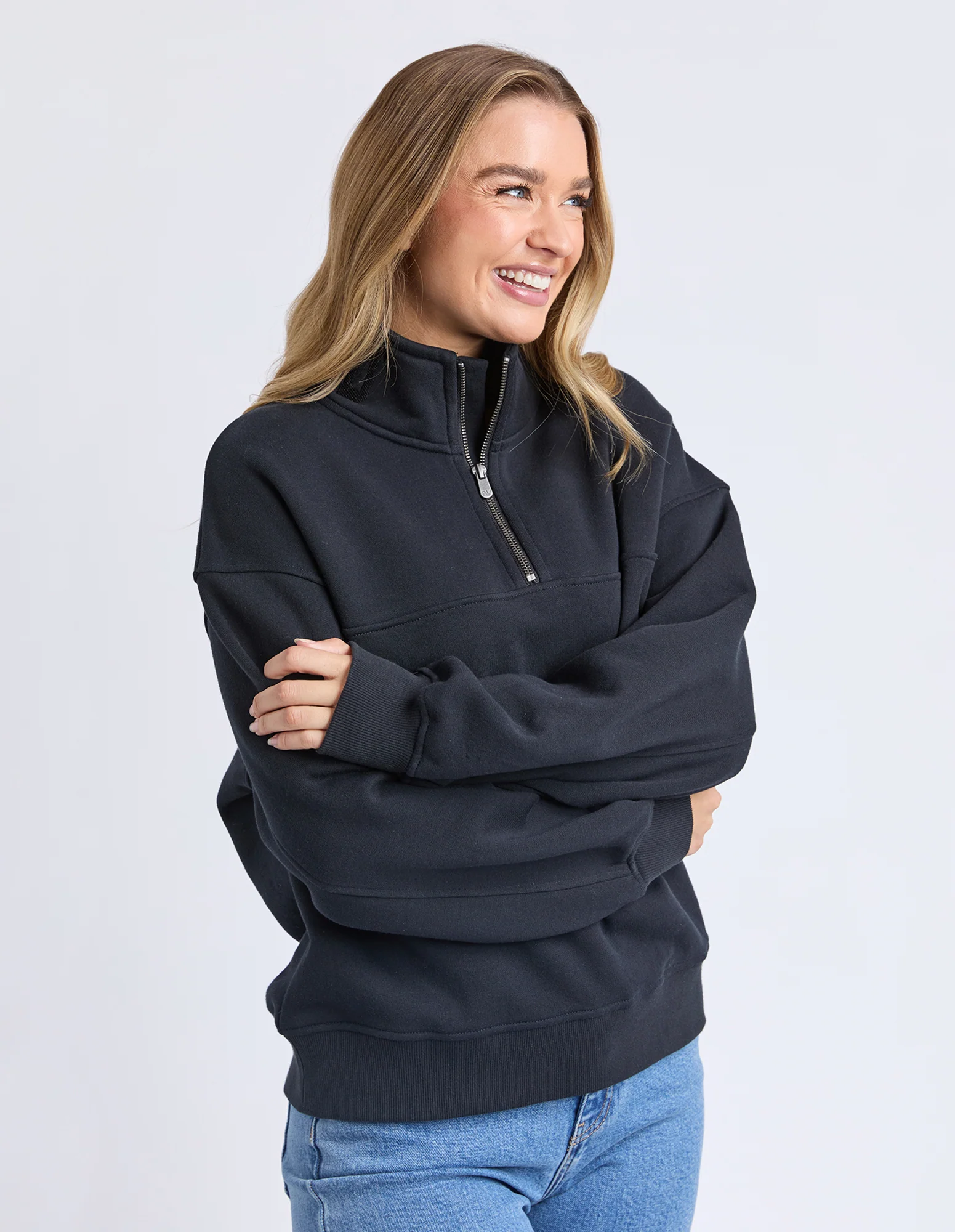 College Zip Crew Black On Black - Image 4