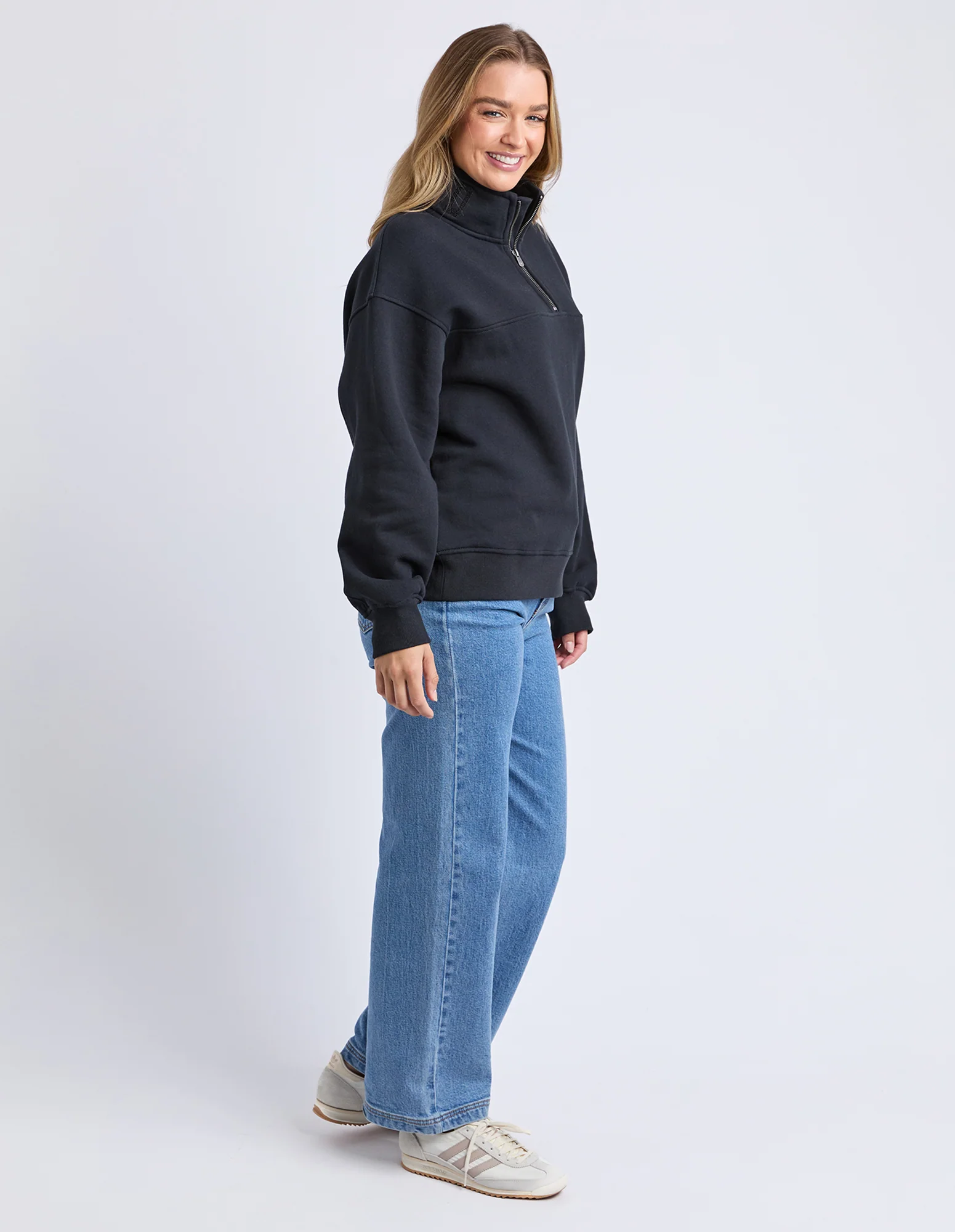 College Zip Crew Black On Black - Image 6