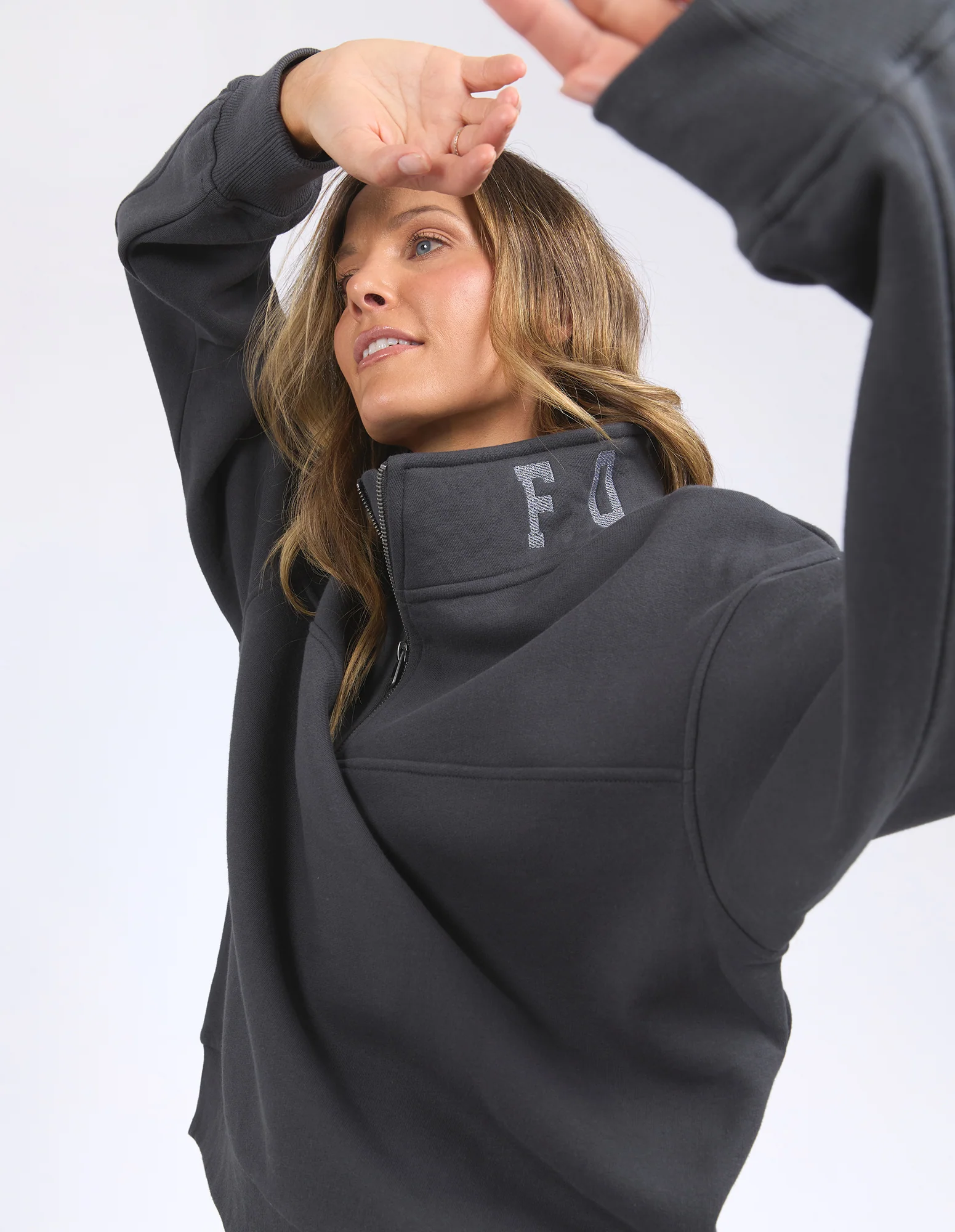 College Zip Crew Charcoal - Image 4