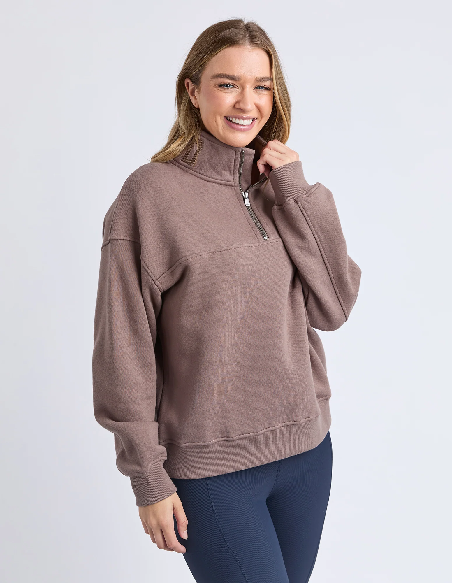 College Zip Crew Mocha - Image 4