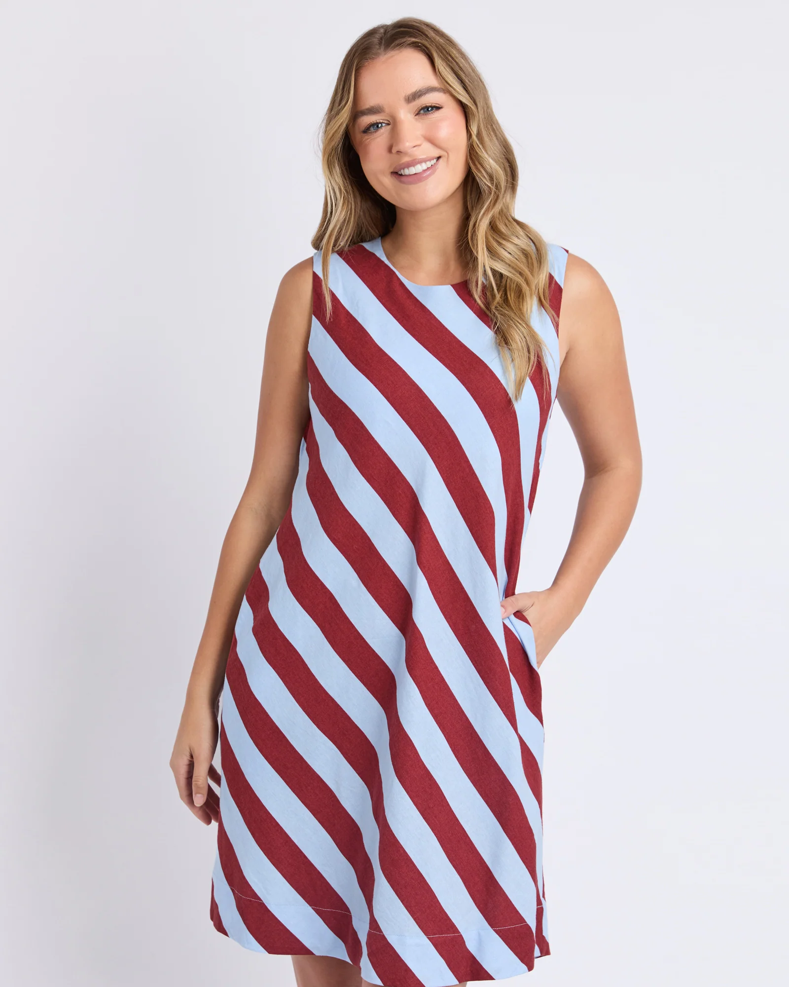Esmarie Stripe Dress Russet Brn /Ceru Str - Image 2