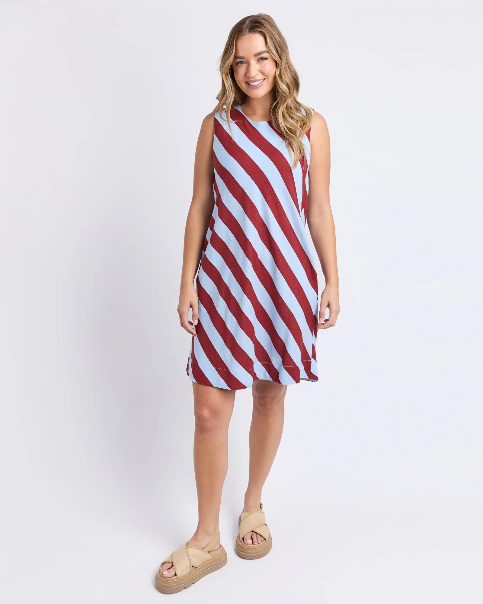 Esmarie Stripe Dress Russet Brn /Ceru Str - Image 3