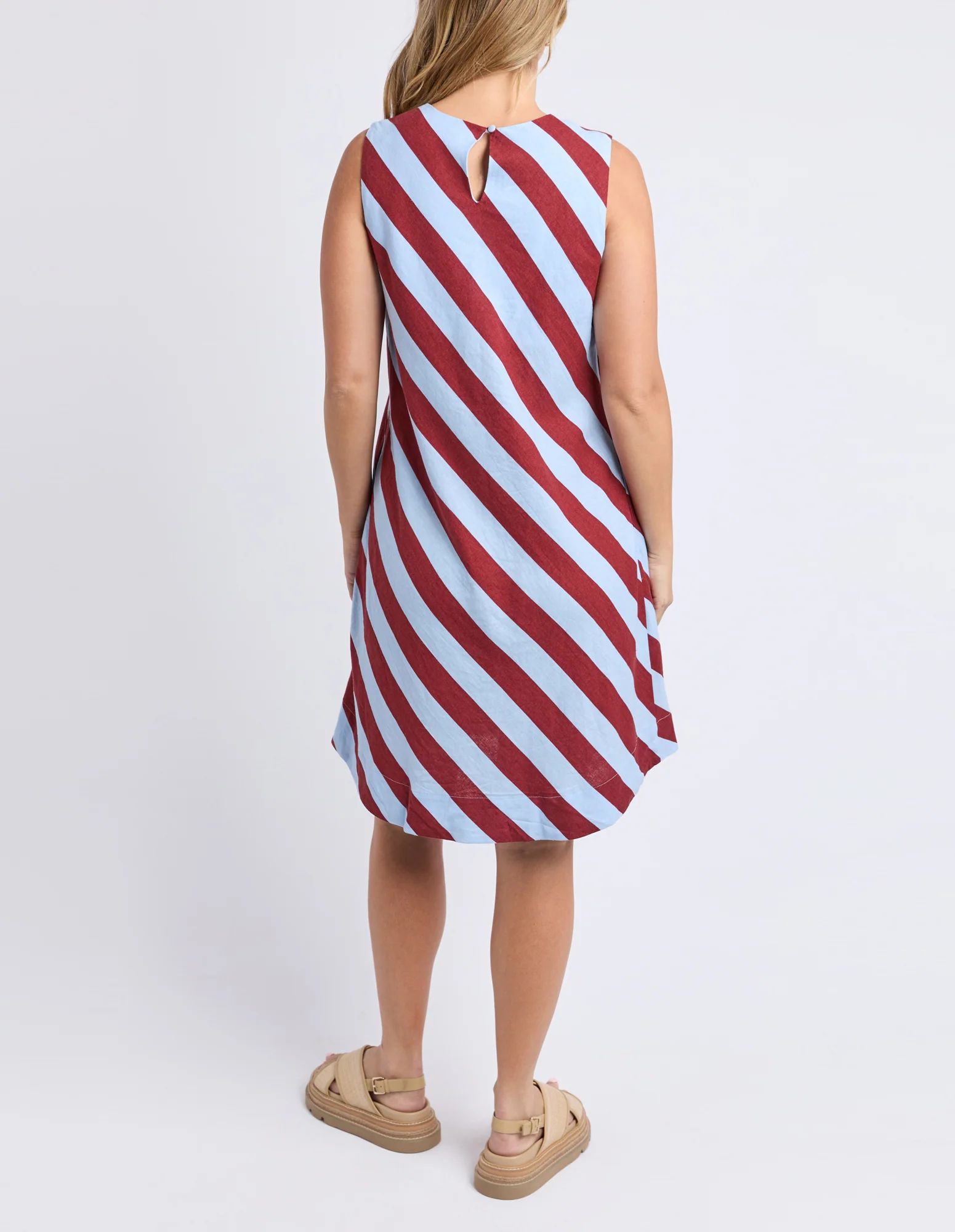 Esmarie Stripe Dress Russet Brn /Ceru Str - Image 4