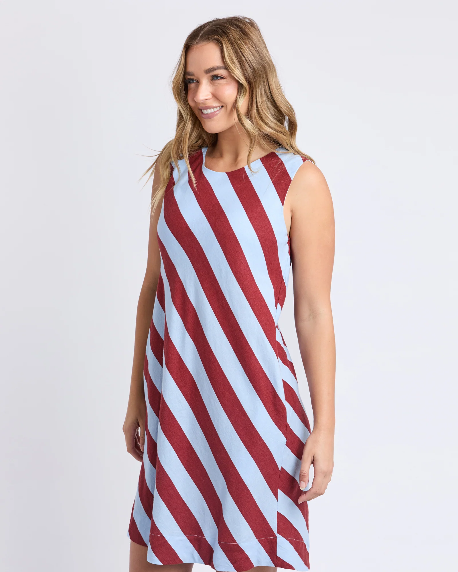 Esmarie Stripe Dress Russet Brn /Ceru Str - Image 5