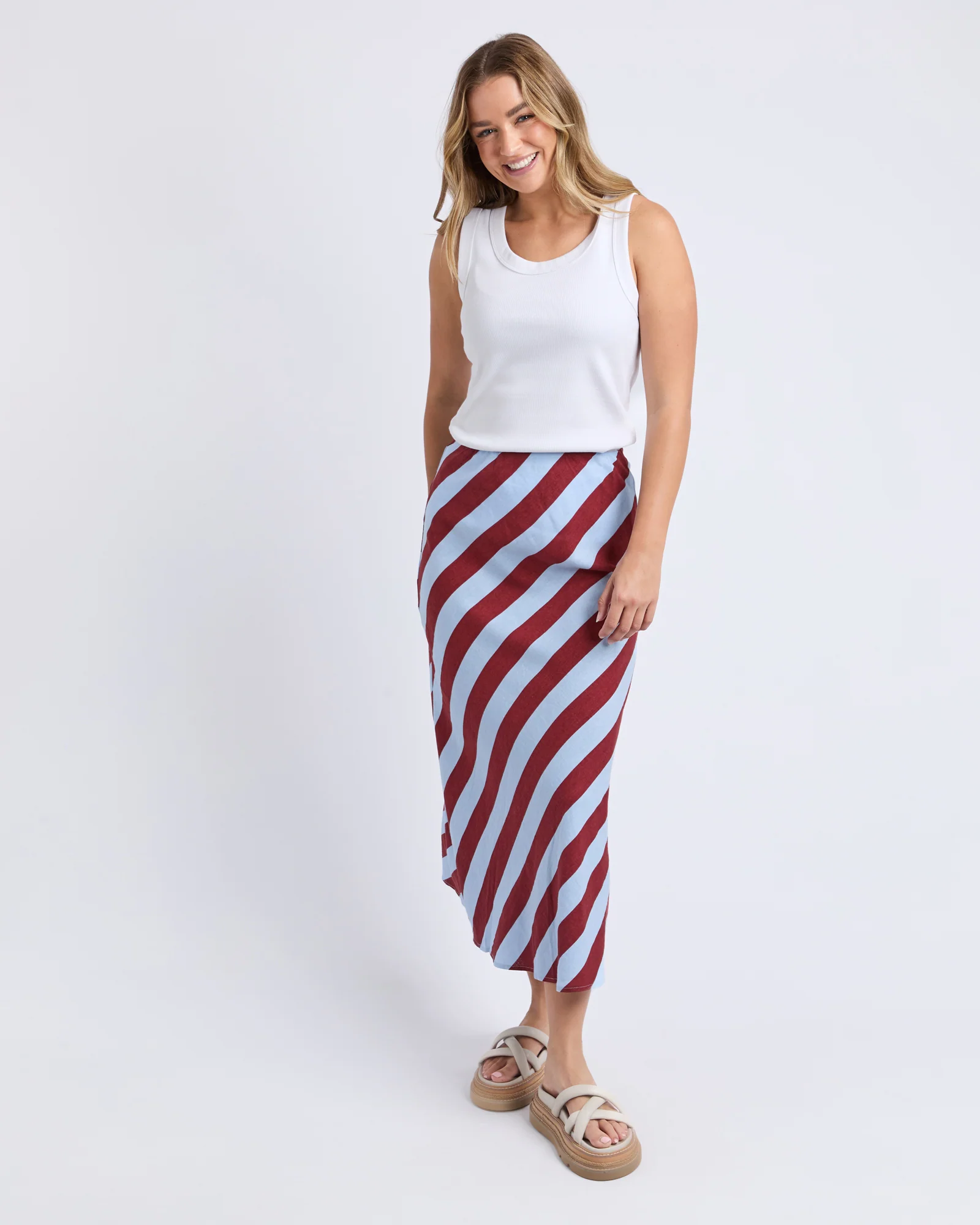 Esmarie Stripe Skirt Russet Brn /Ceru Str - Image 3