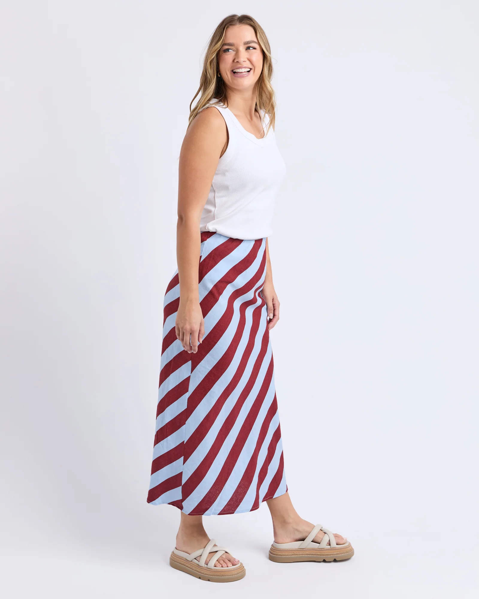 Esmarie Stripe Skirt Russet Brn /Ceru Str - Image 7