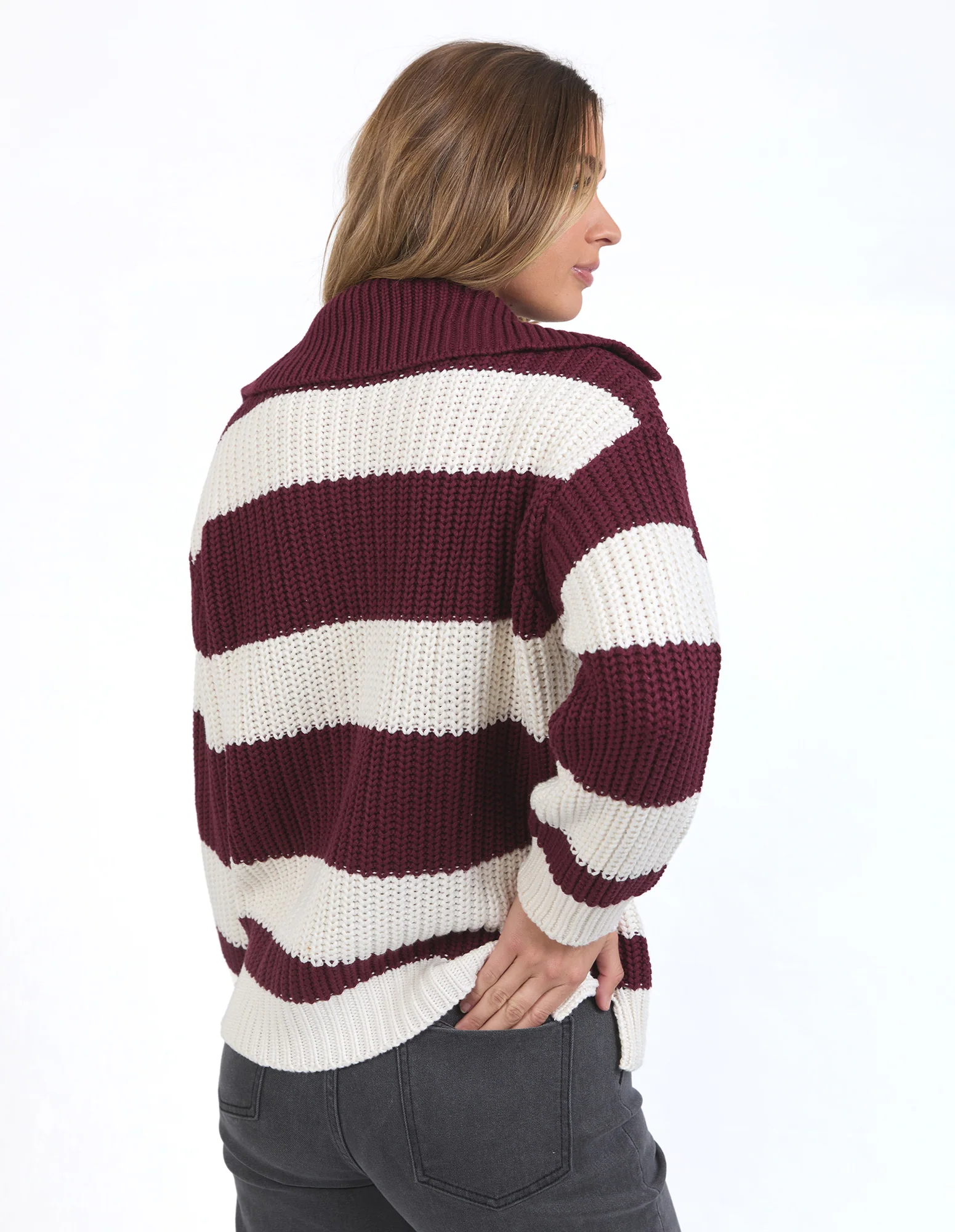 Estella Stripe Knit Berry Stripe - Image 3