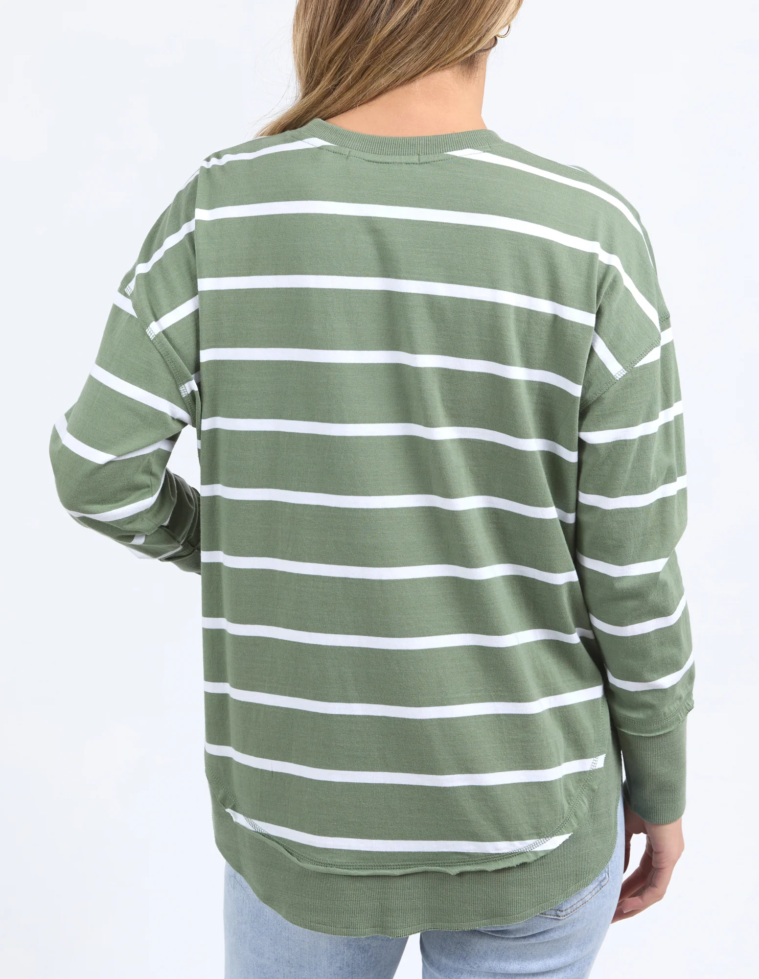 Farrah Stripe Long Sleeve Sage/White - Image 3