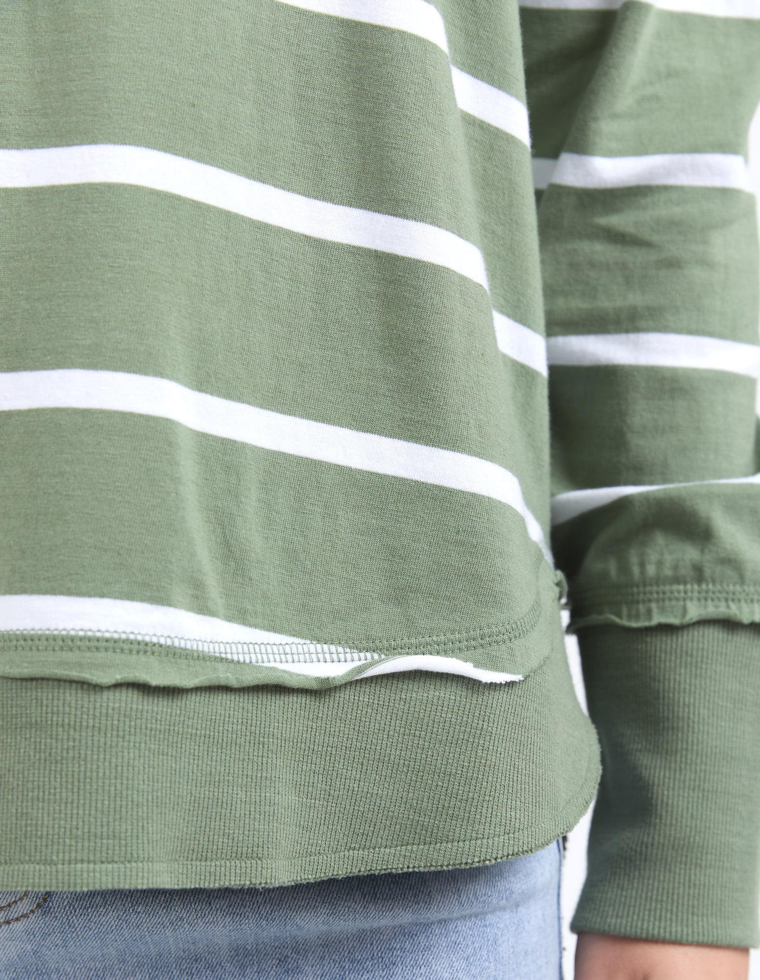 Farrah Stripe Long Sleeve Sage/White - Image 5