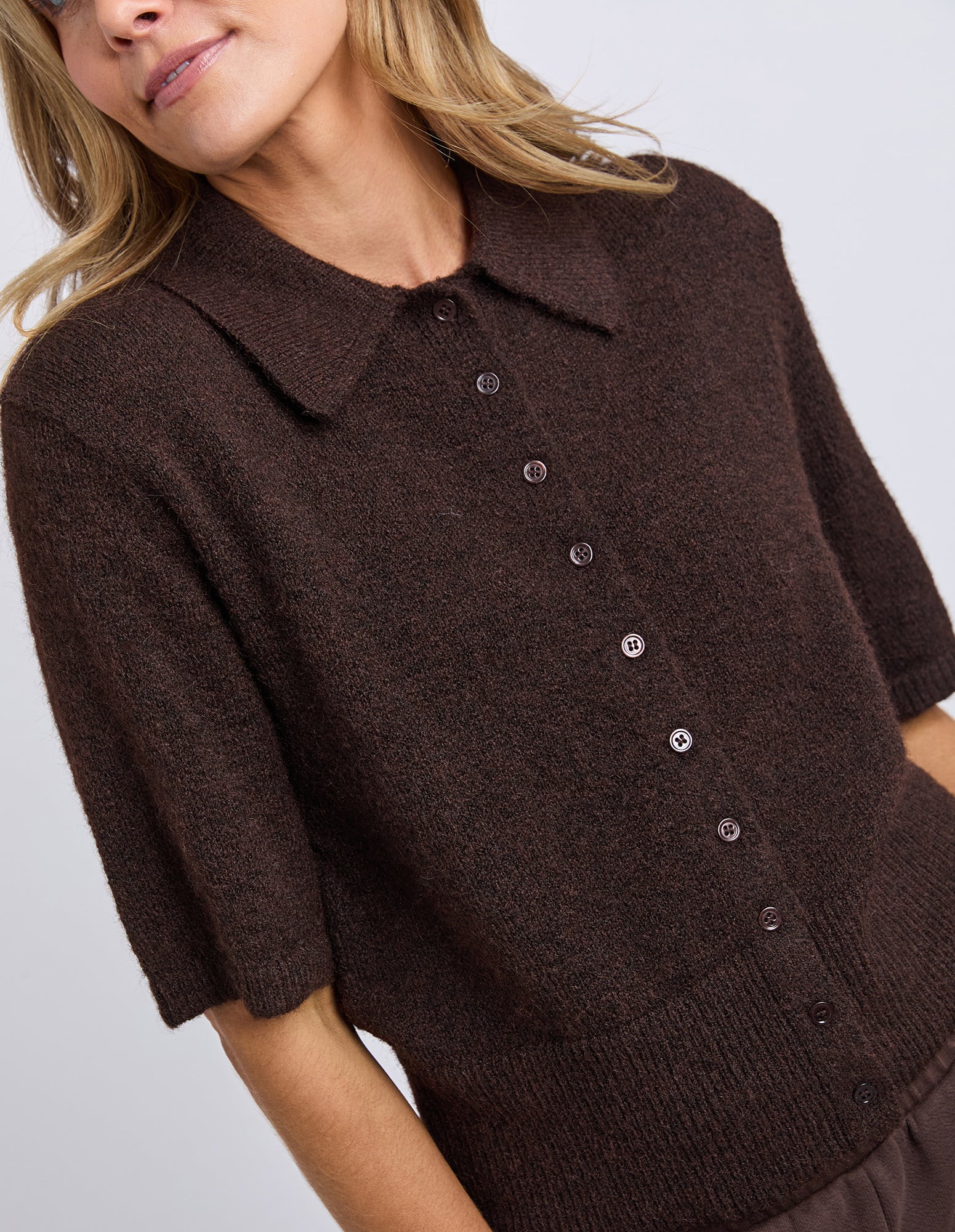 Fernie Button Knit Coffee Bean - Image 6