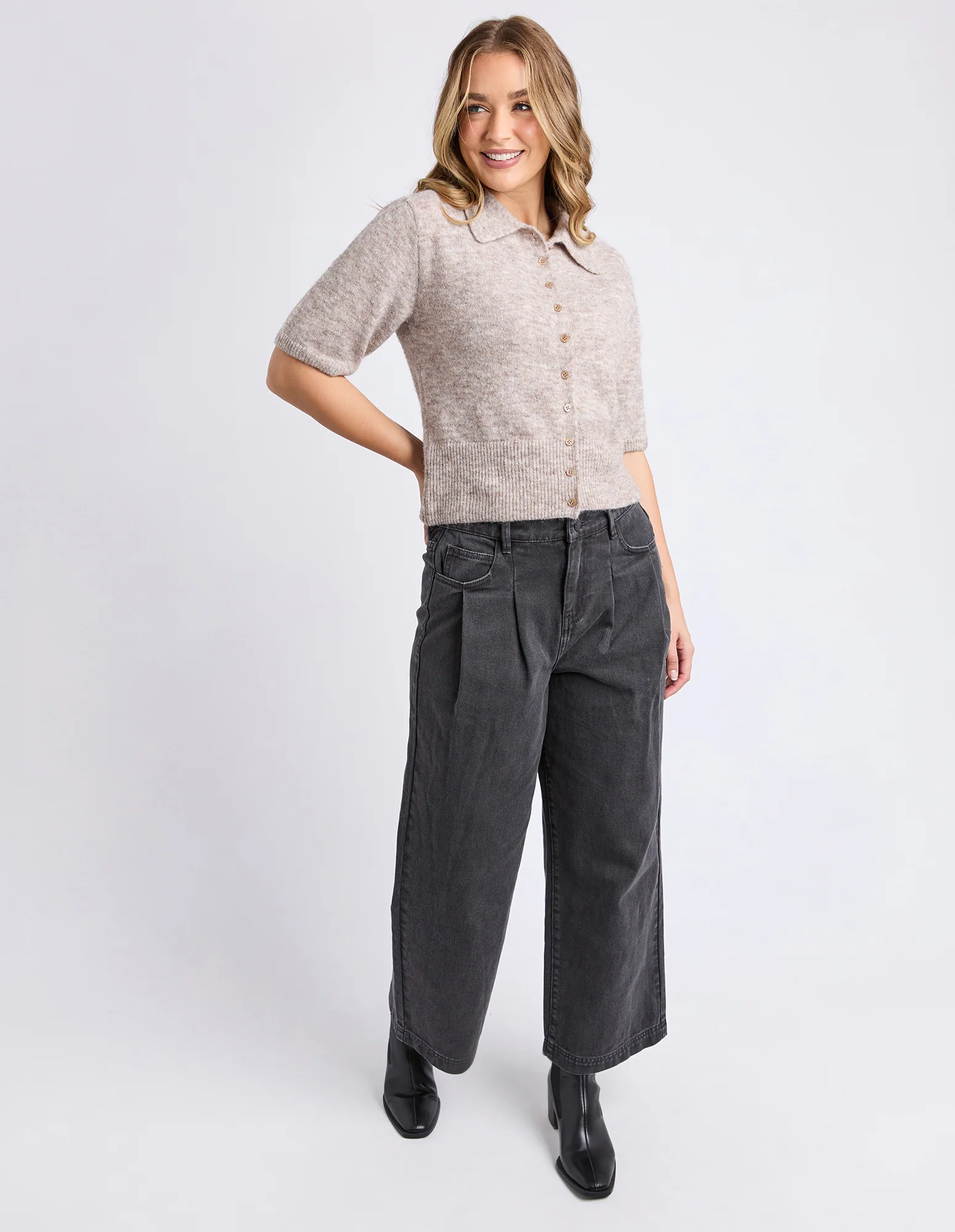 Fernie Button Knit Oatmeal - Image 3