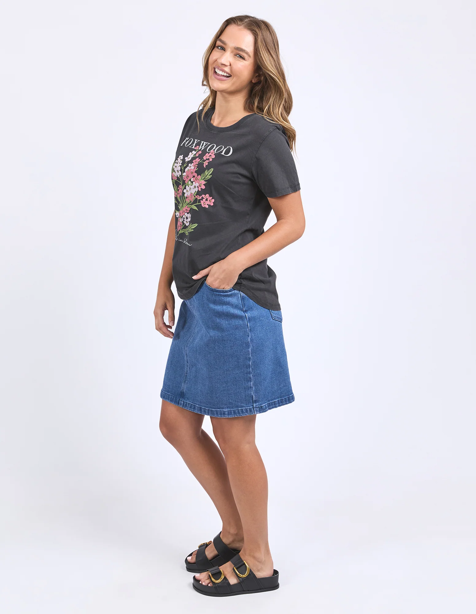 Flowers Tee Washed Black - Image 6