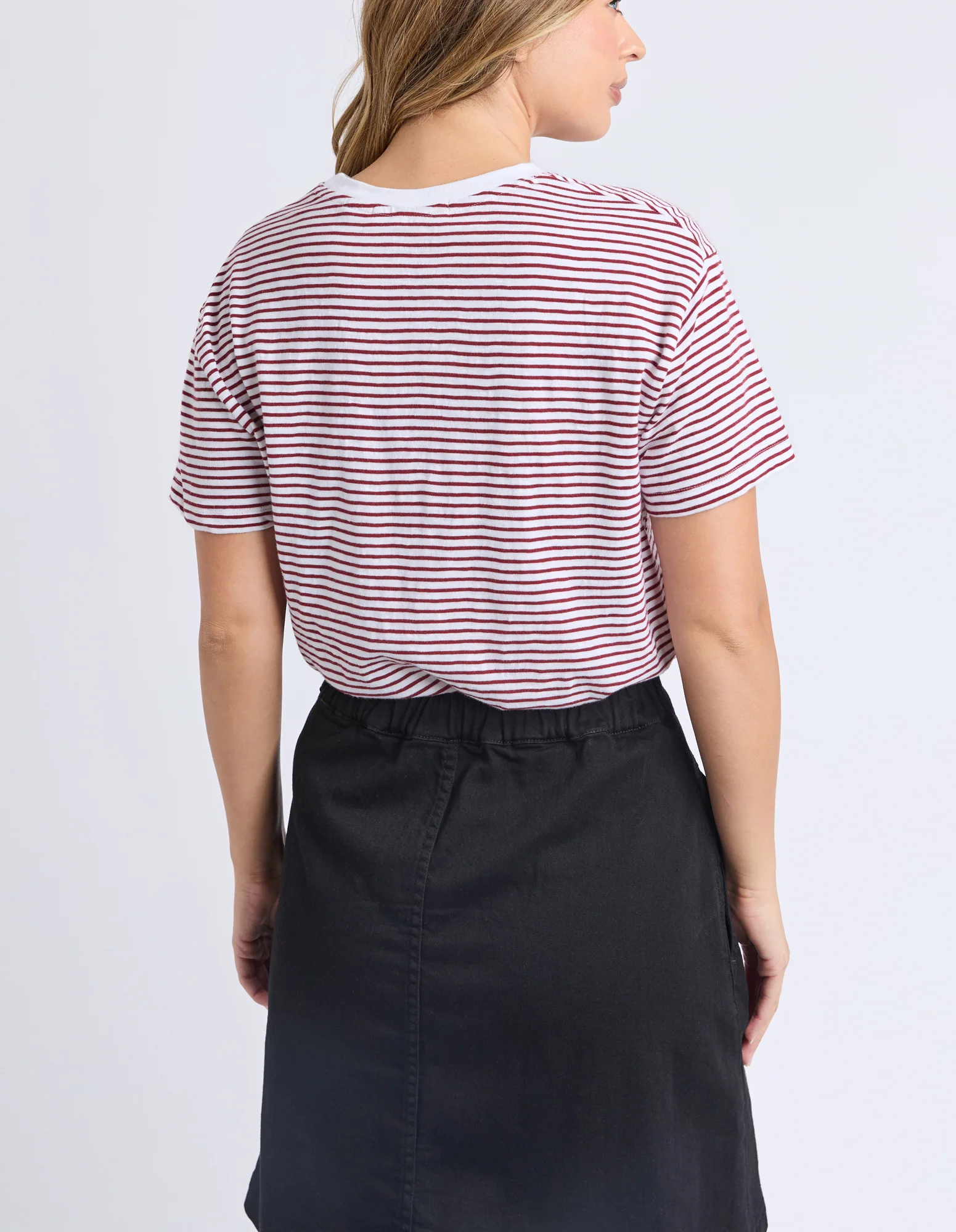Hutch Stripe Tee Russet Brown Stripe - Image 3