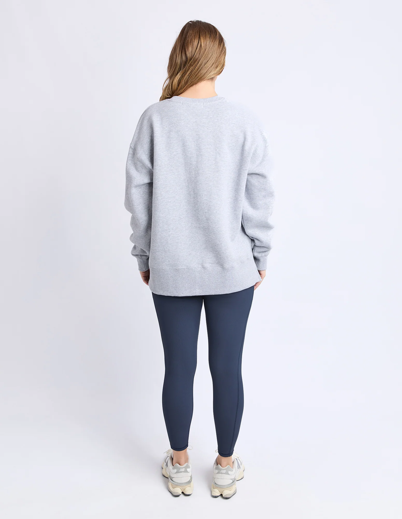 Intention Oversized Crew Grey Marle/Navy - Image 3