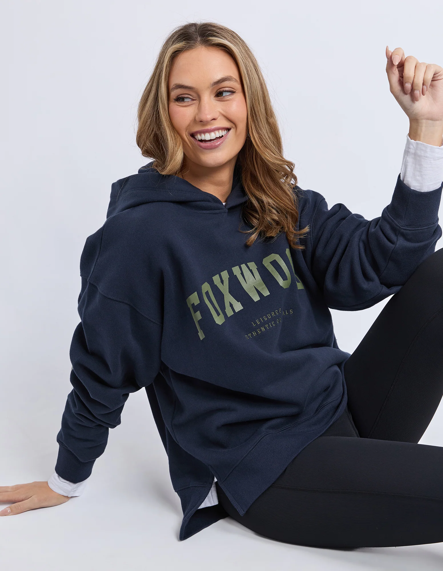Interval Hoodie Navy With Khaki - Image 4