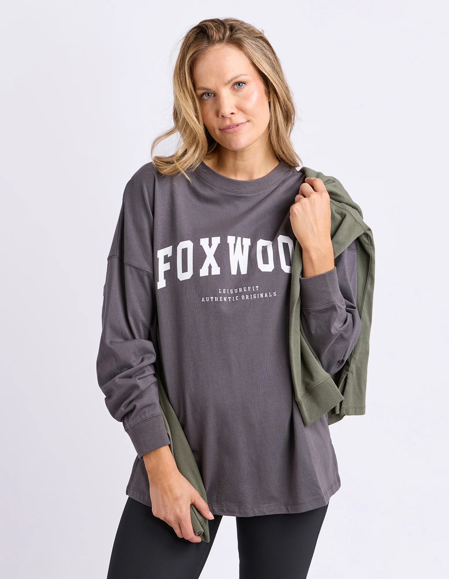Interval Long Sleeve Charcoal/White - Image 2