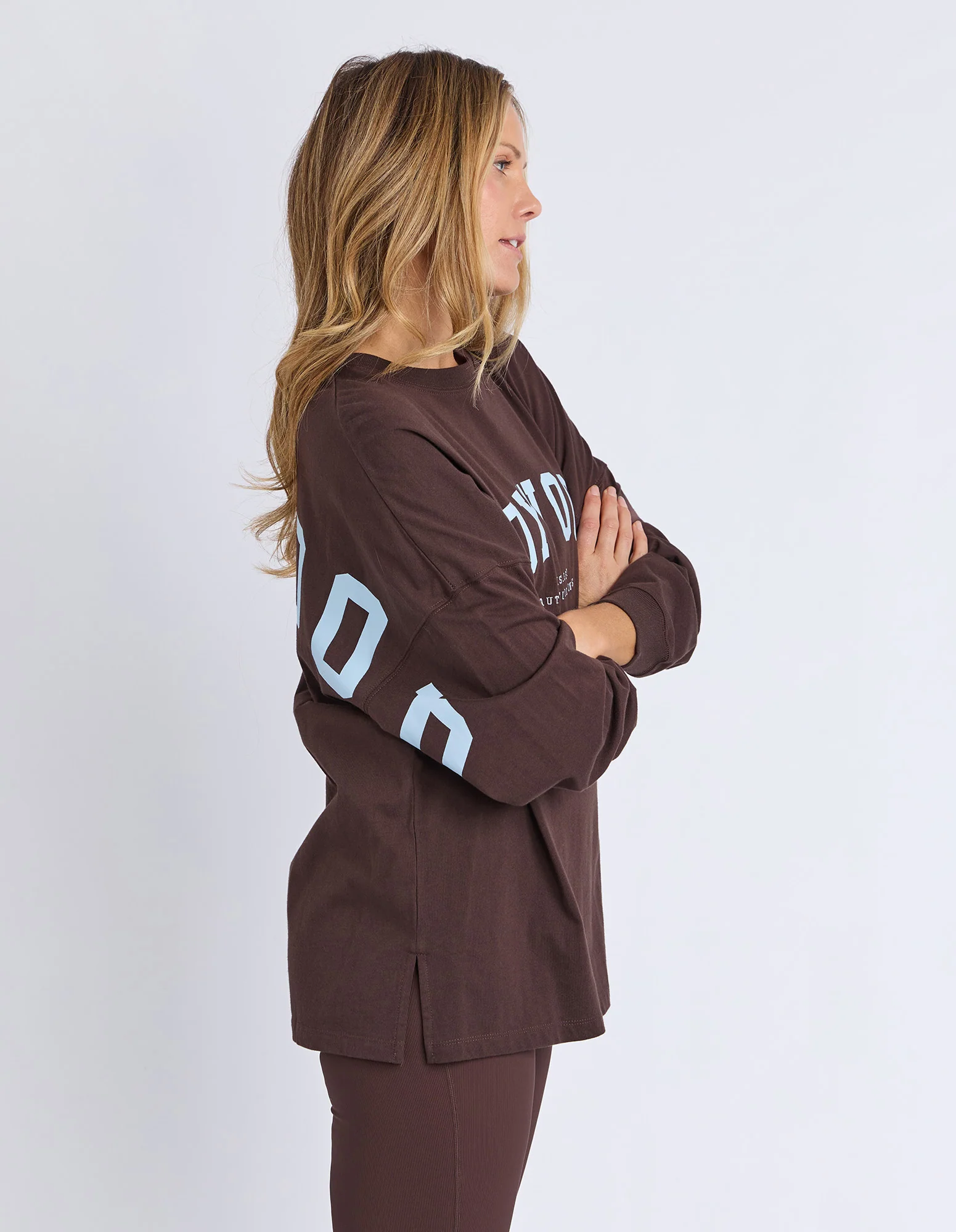 Interval Long Sleeve Coffee/Light Blue - Image 4