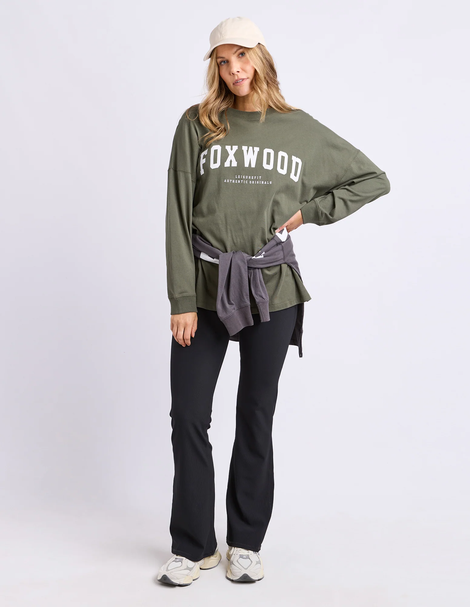 Interval Long Sleeve Khaki With White - Image 3