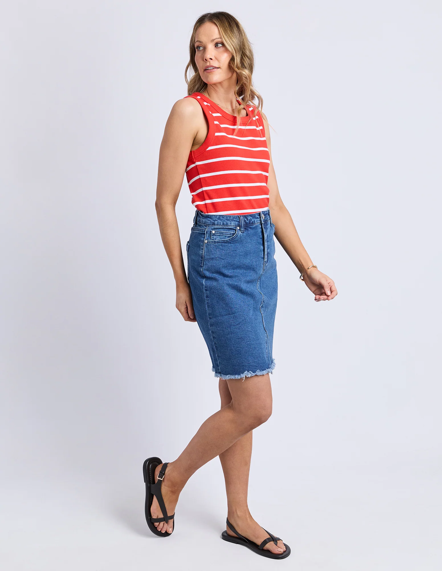 Iris Stripe Tank Tangelo / White Str - Image 6