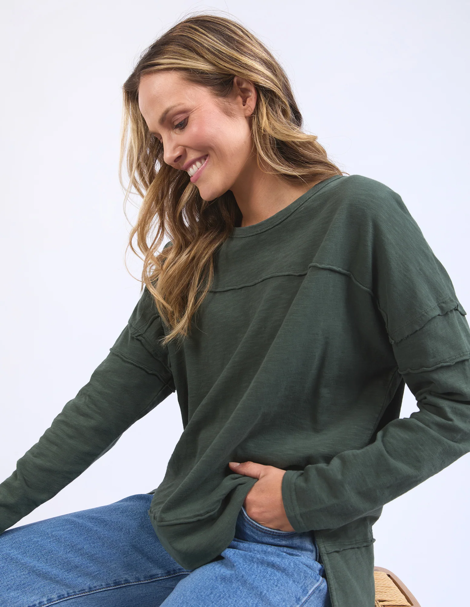 Jayne Throw On Top Khaki - Image 4