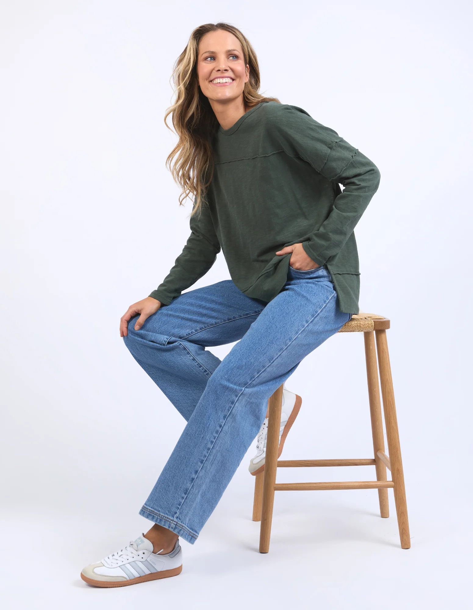 Jayne Throw On Top Khaki - Image 6
