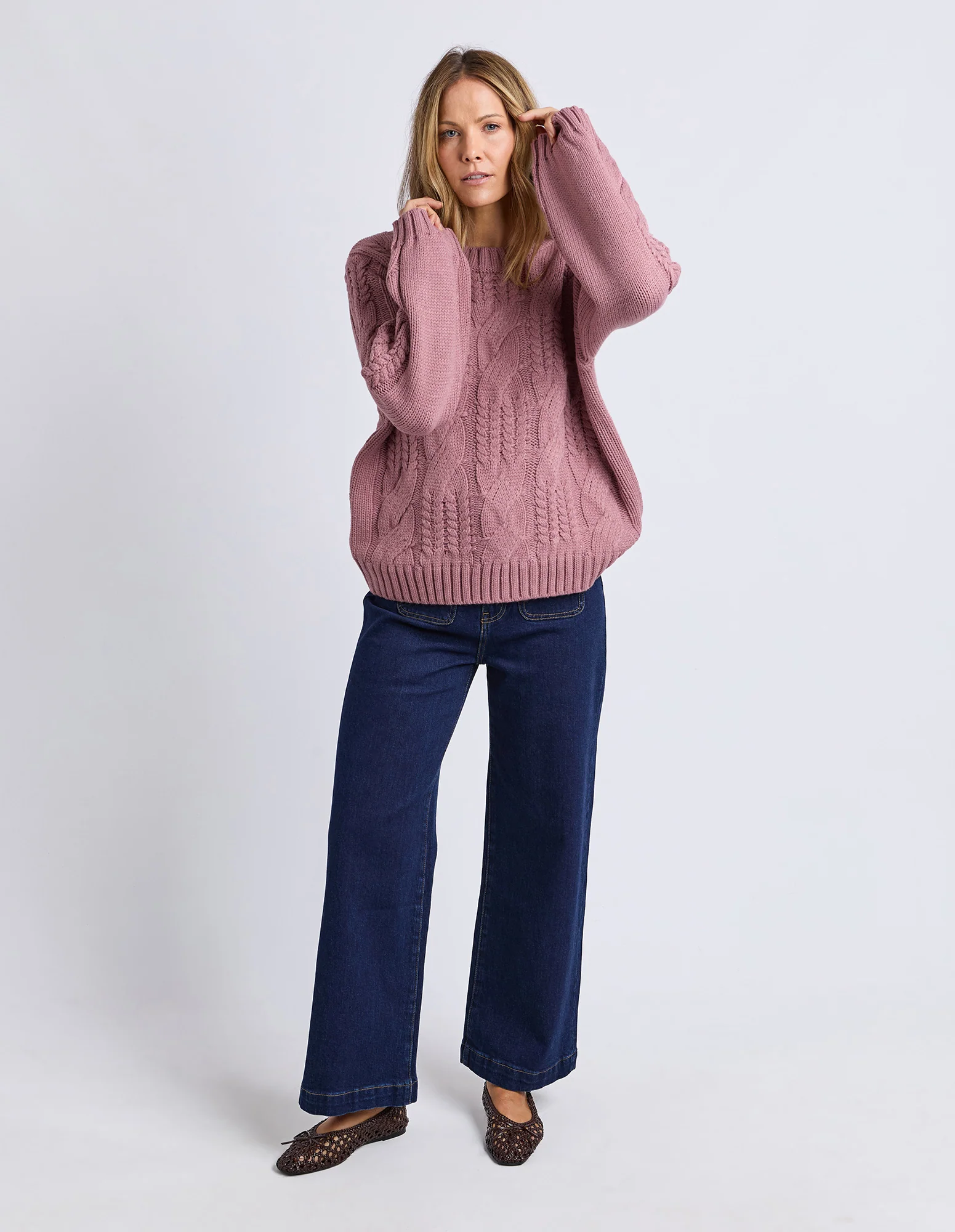 Josie Crew Knit Dusty Rose - Image 3