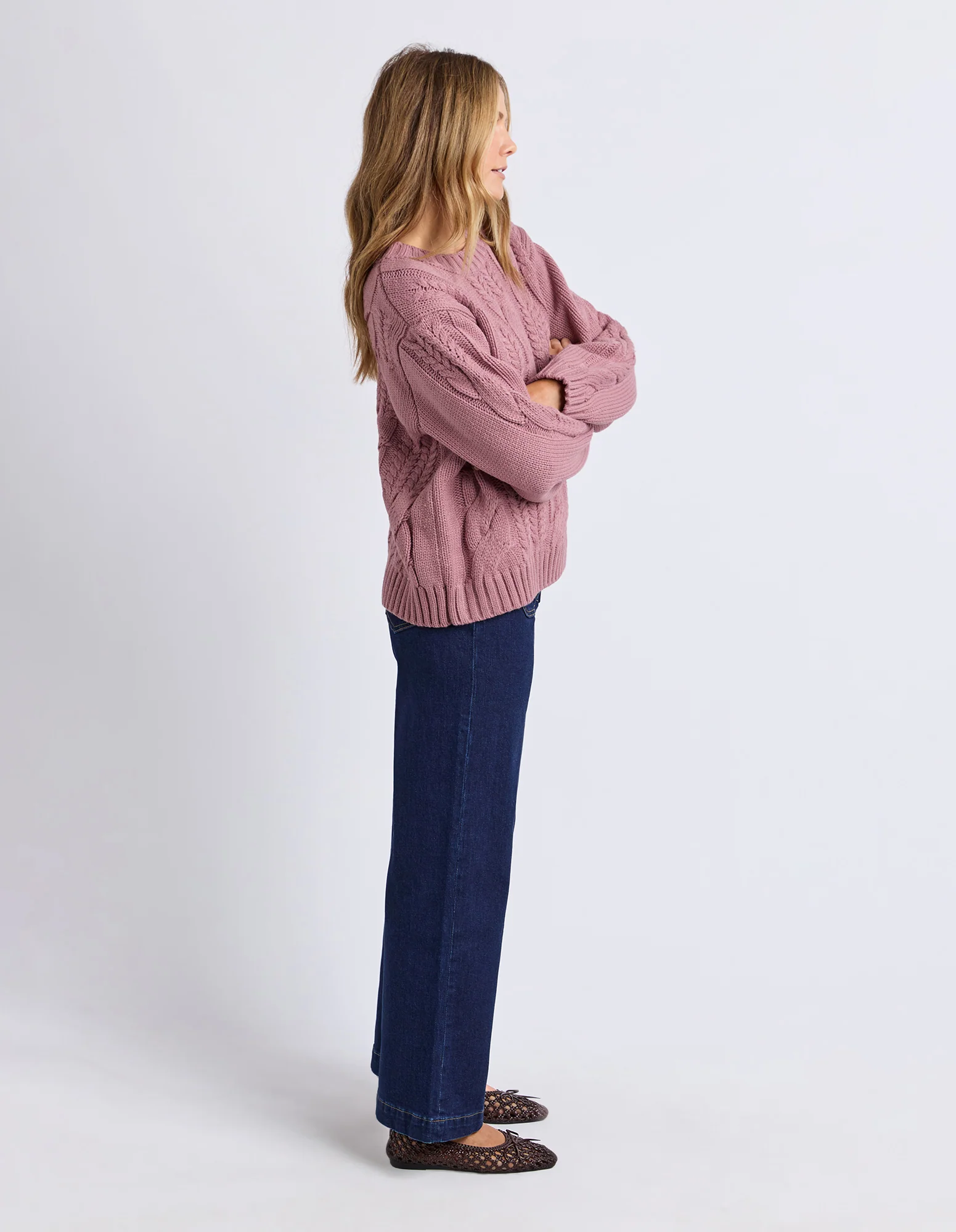 Josie Crew Knit Dusty Rose - Image 7