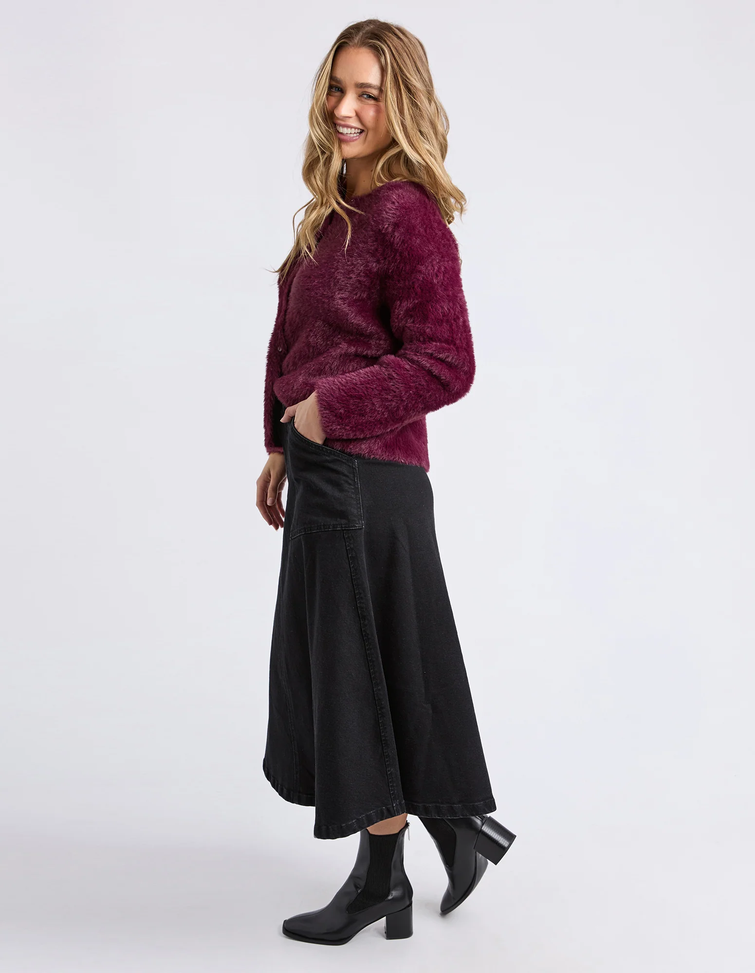 Kenny Button Cardi Windsor Wine - Image 7