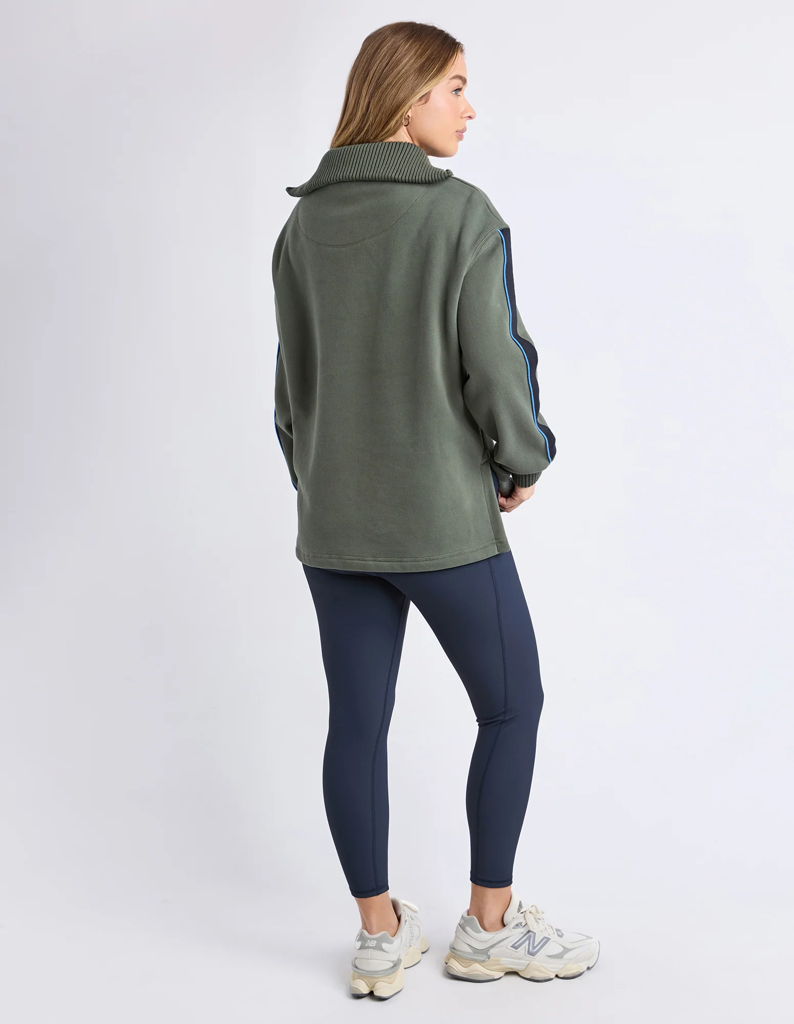 Knit Collar Crew Khaki - Image 4