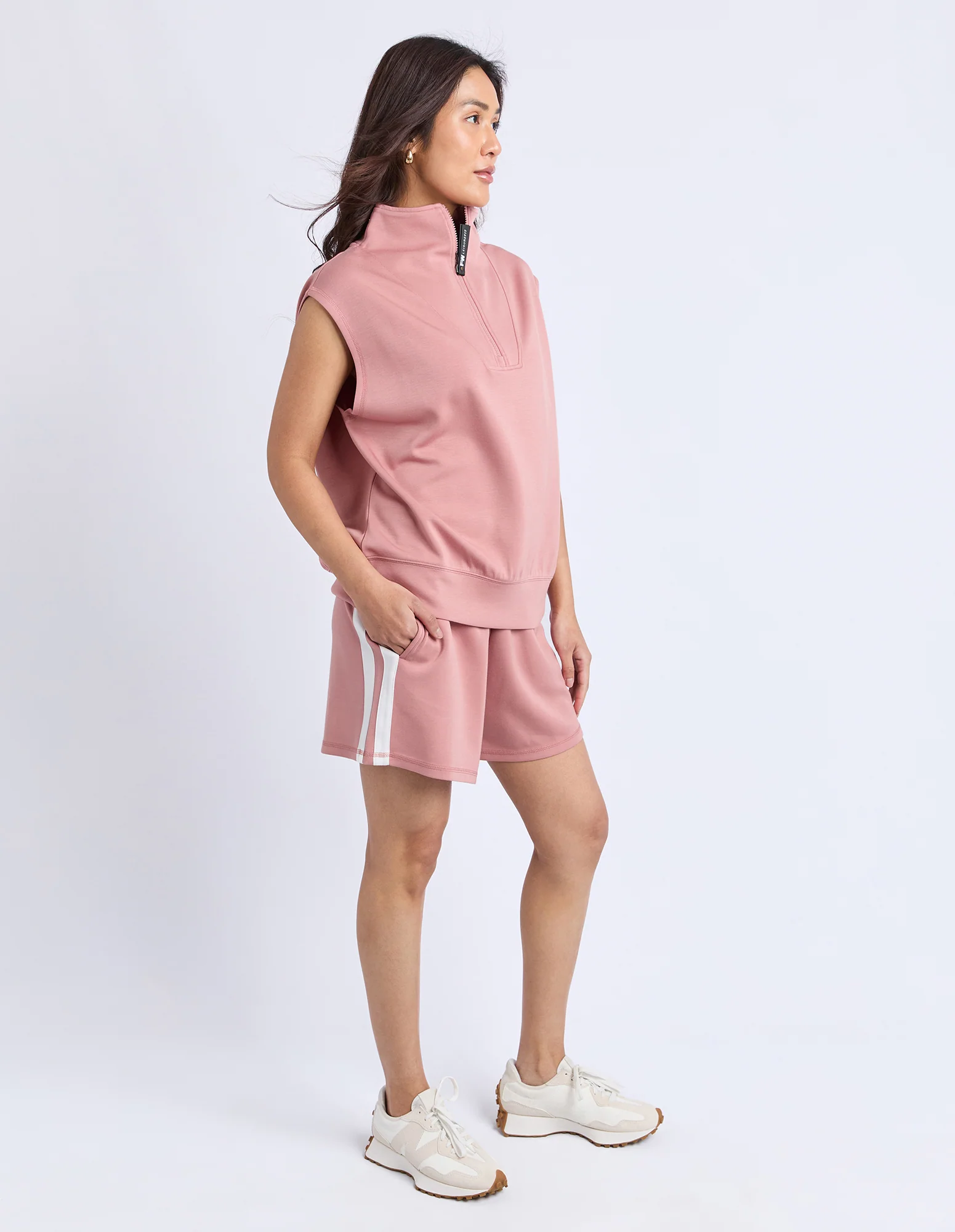 Layla Zip Vest Dusty Rose - Image 6