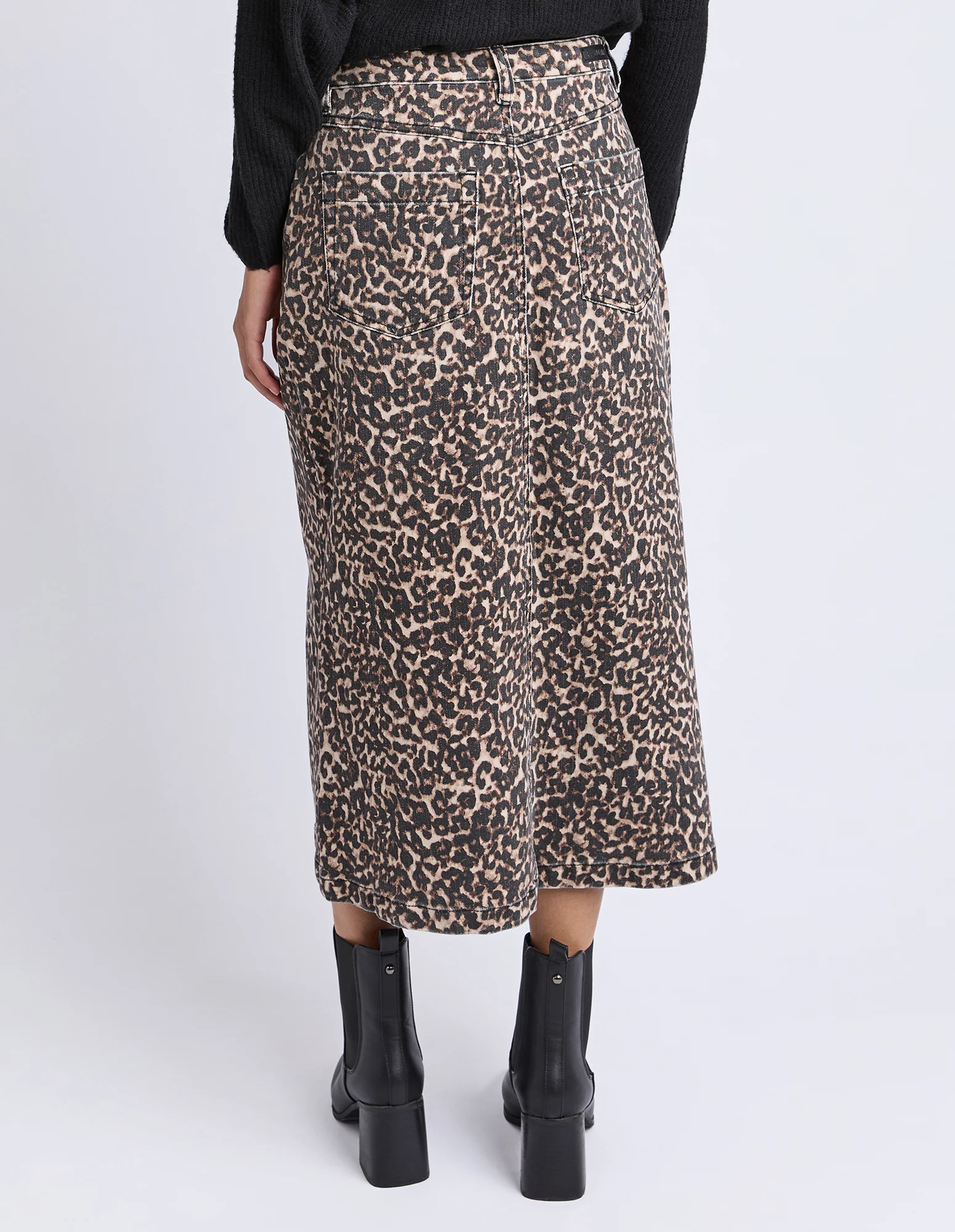 Leopard Denim Skirt Leopard Print - Image 4
