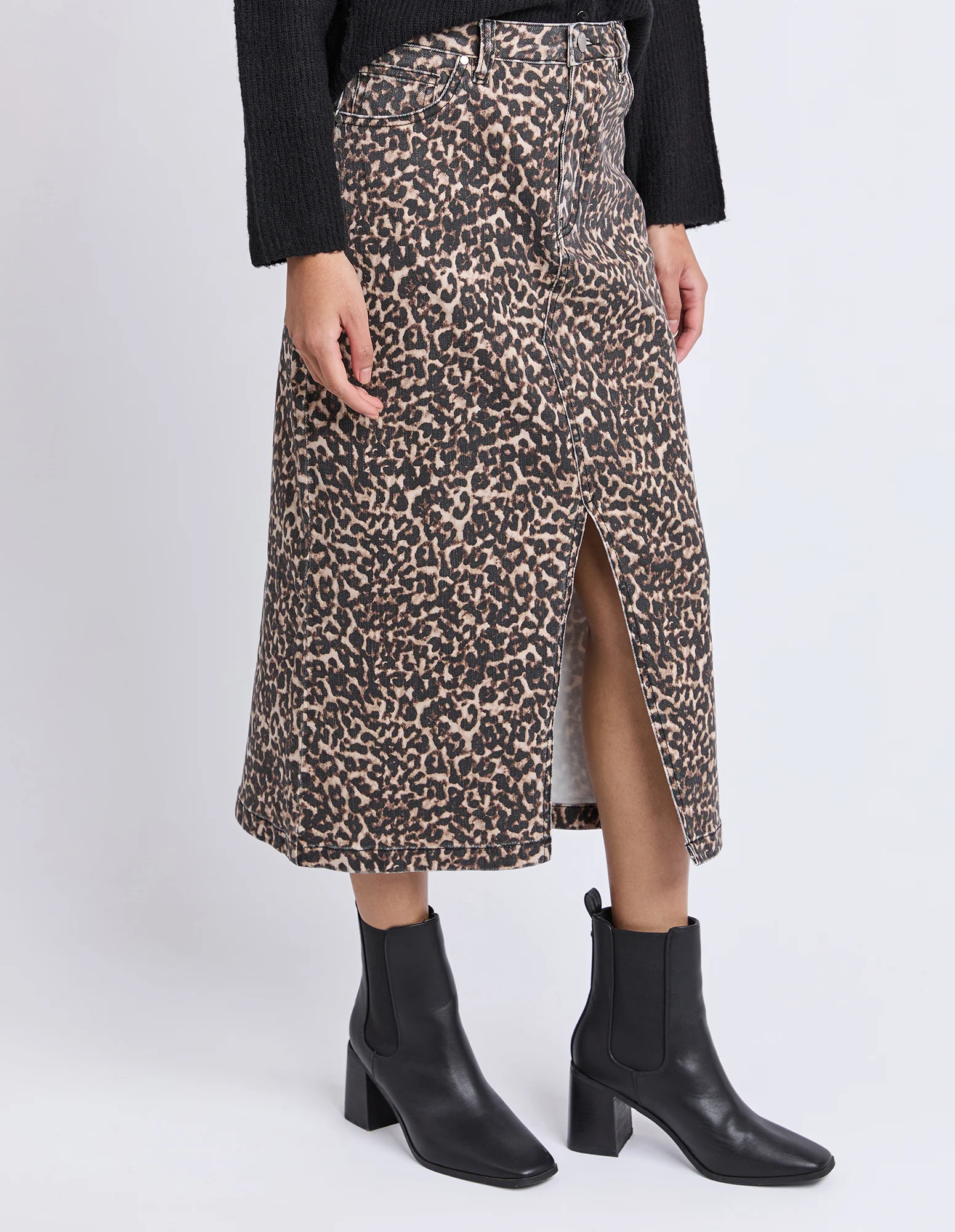 Leopard Denim Skirt Leopard Print - Image 5