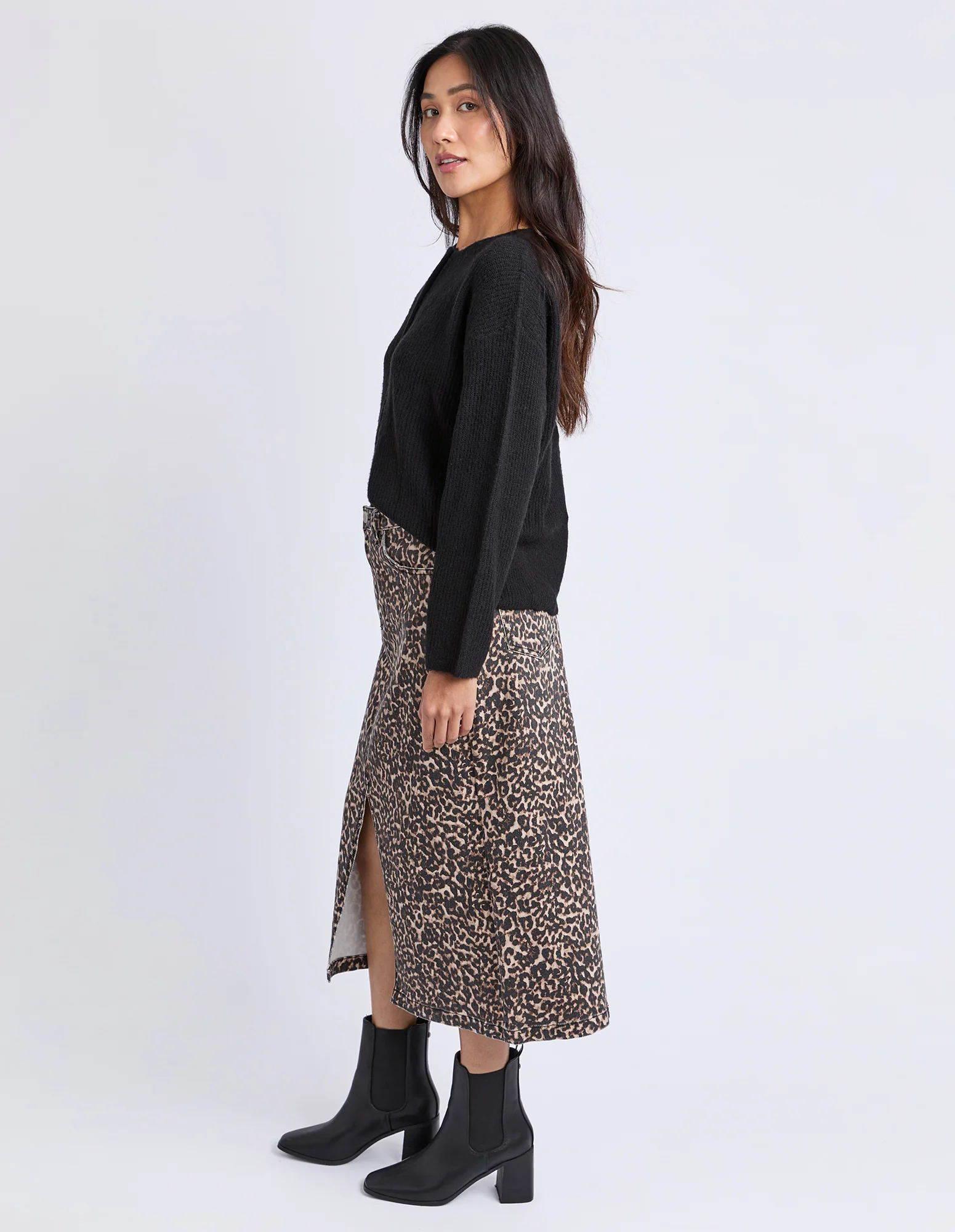 Leopard Denim Skirt Leopard Print - Image 7