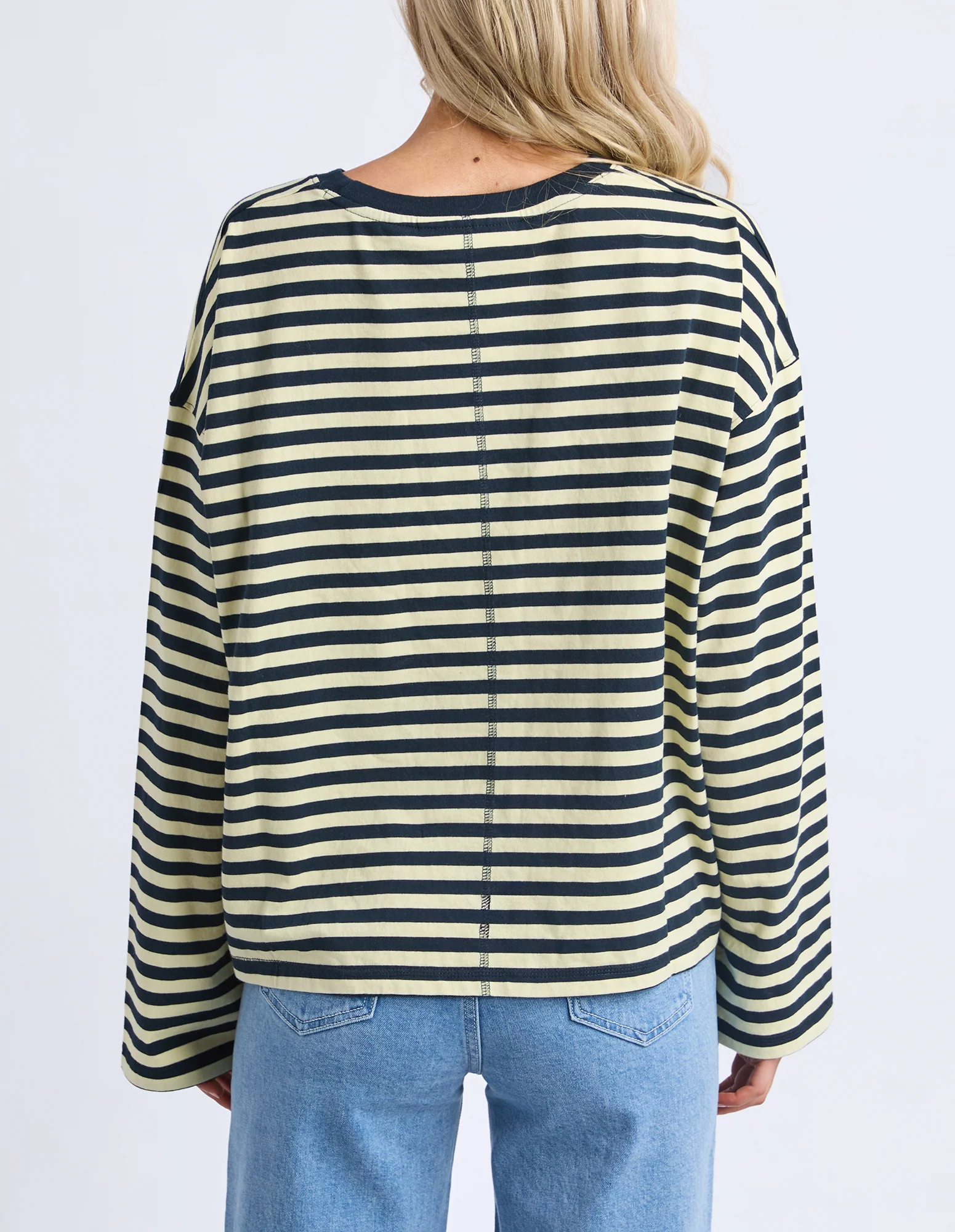Lola Stripe L/S Dark Sapphire & Lemon - Image 3