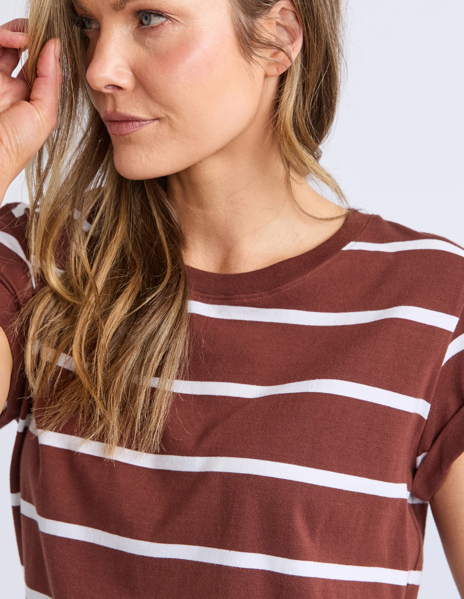 Manly Tee Chocolate & White Stripe - Image 5
