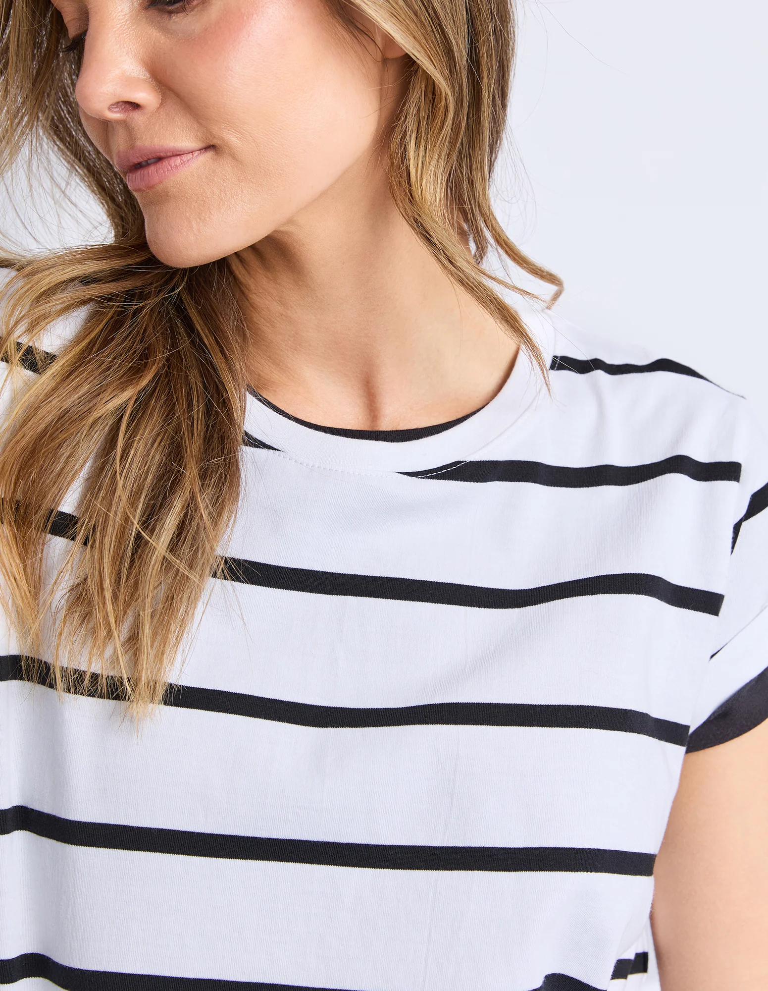 Manly Tee Black & White Stripe - Image 5
