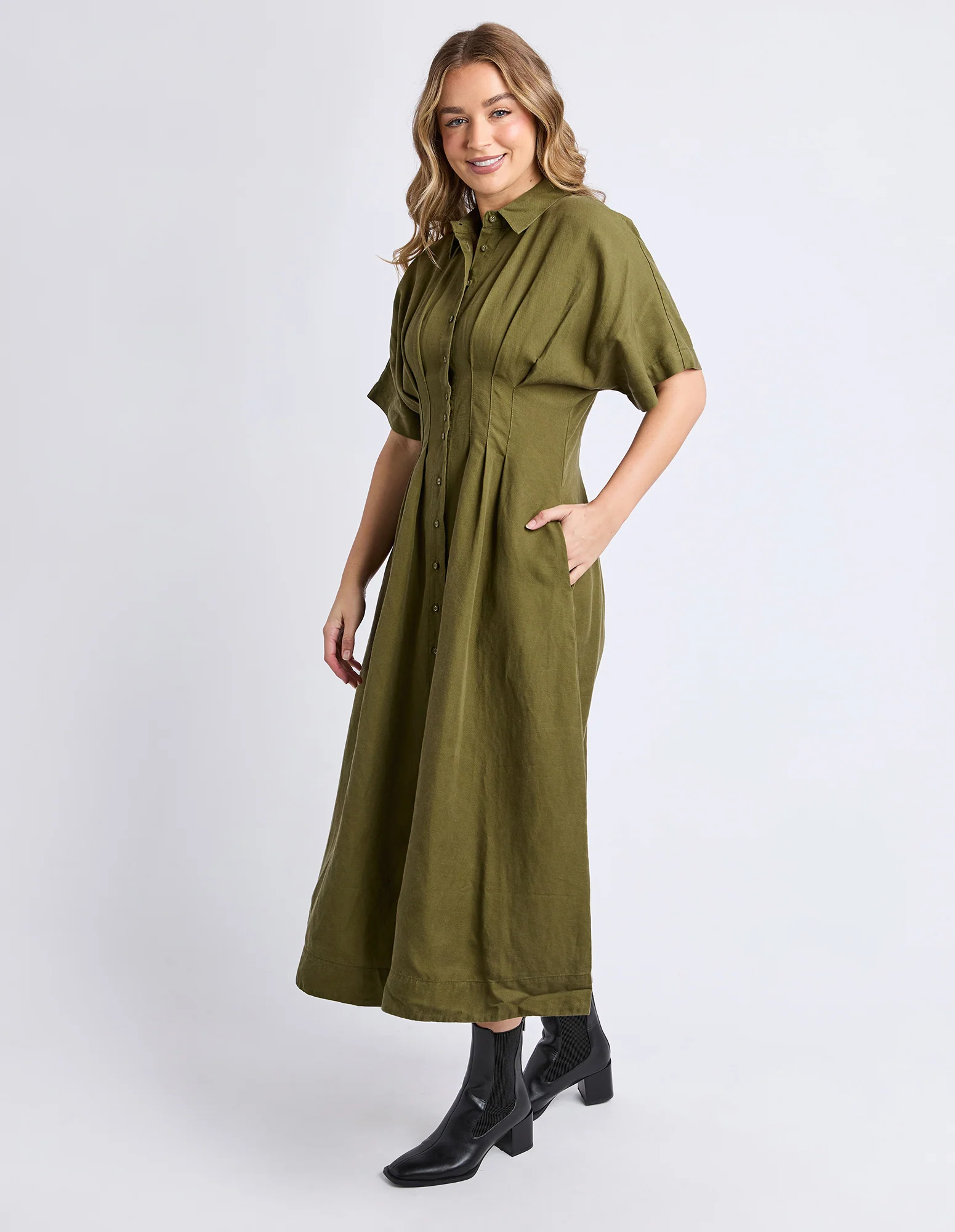 Marbella Dress Winter Moss - Image 6