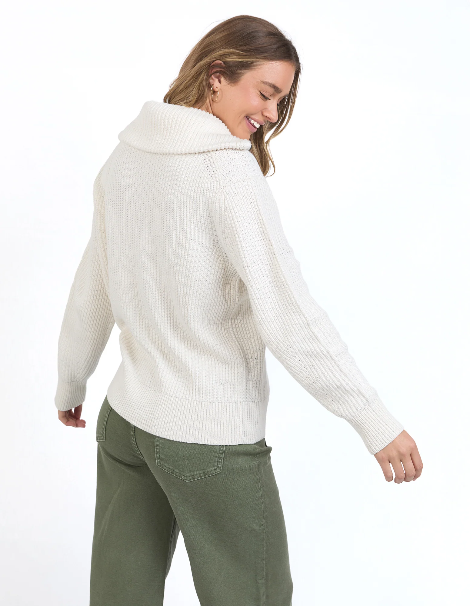 Maurie Zip Knit Vintage White - Image 3