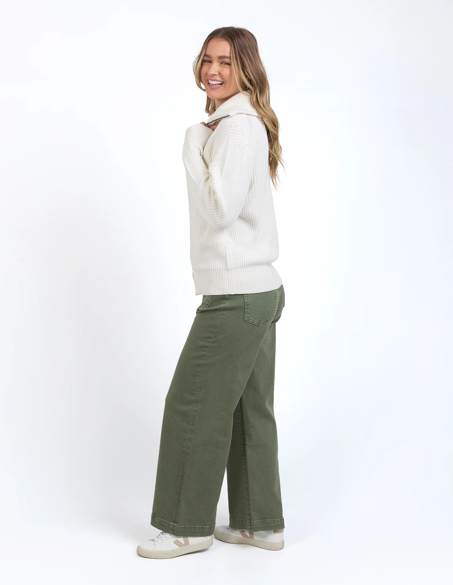 Maurie Zip Knit Vintage White - Image 6
