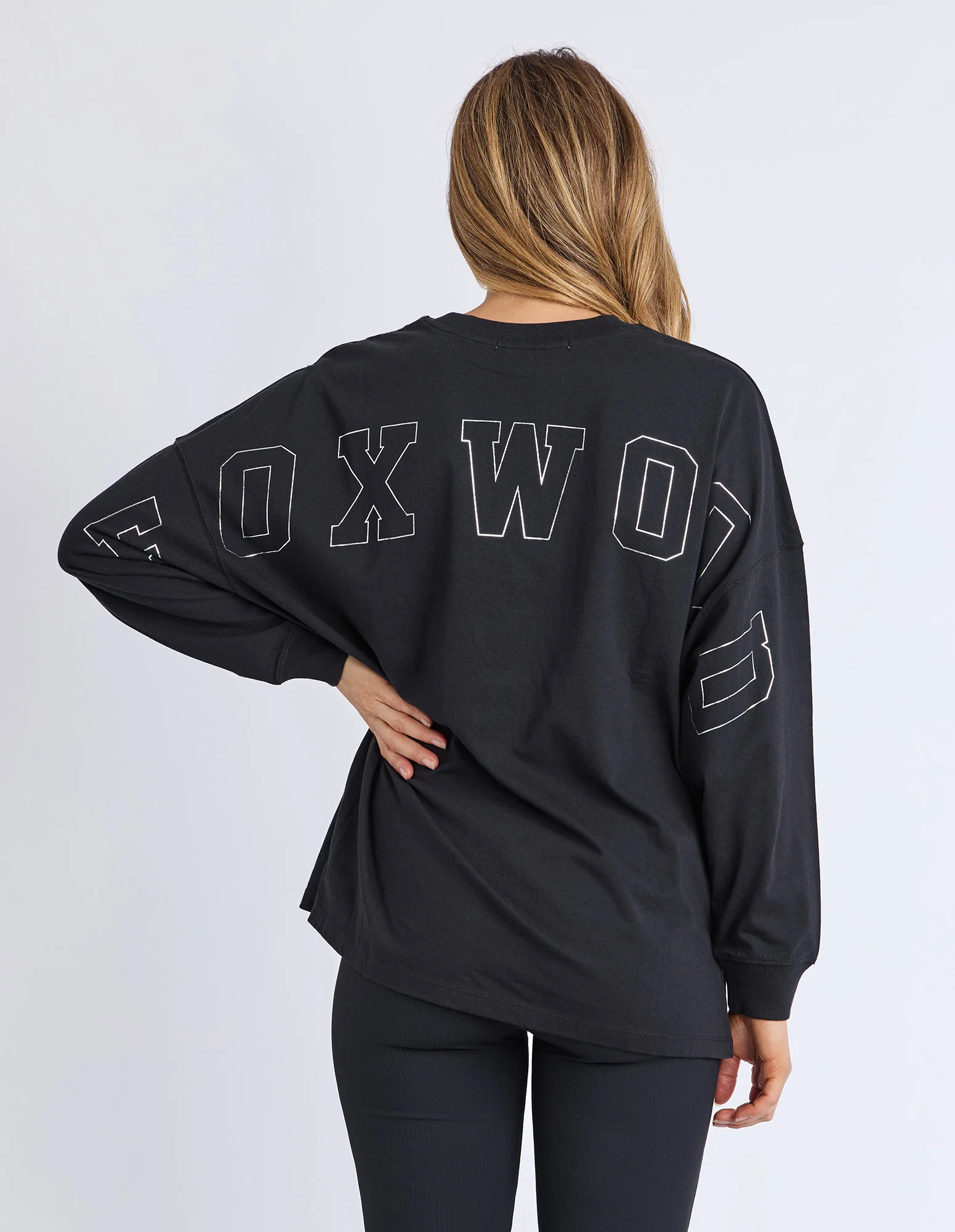 Metallic Interval Long Sleeve Tee Silver - Image 3