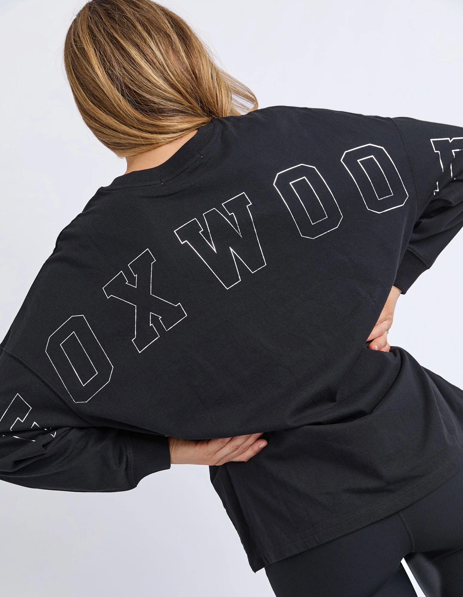 Metallic Interval Long Sleeve Tee Silver - Image 5