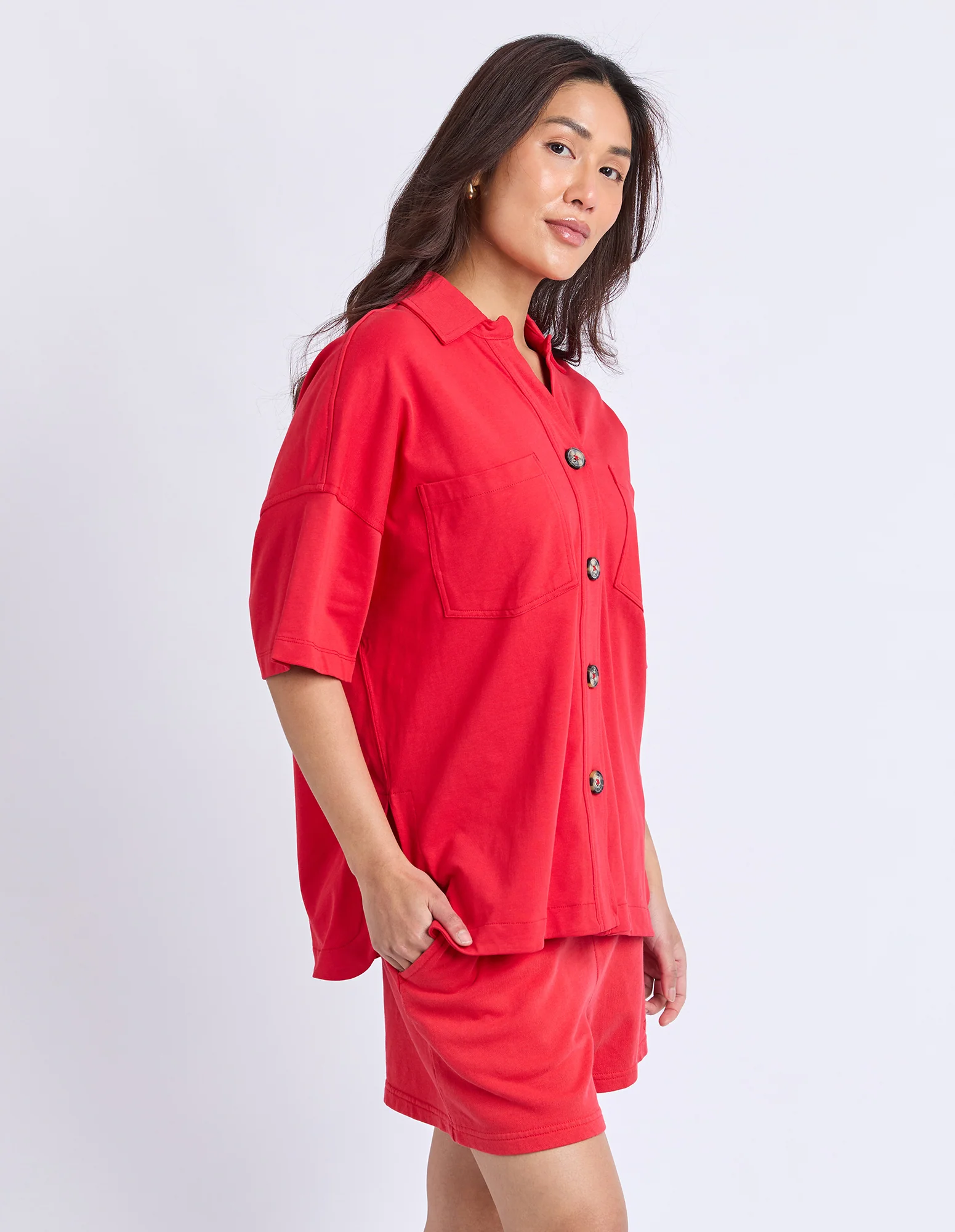 Pop-Over Shirt Red - Image 4