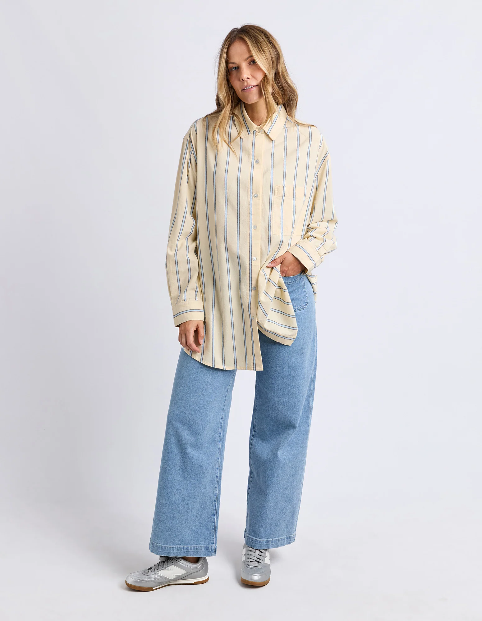 Sadie Shirt Lemon/Pblu/Coff Str - Image 3