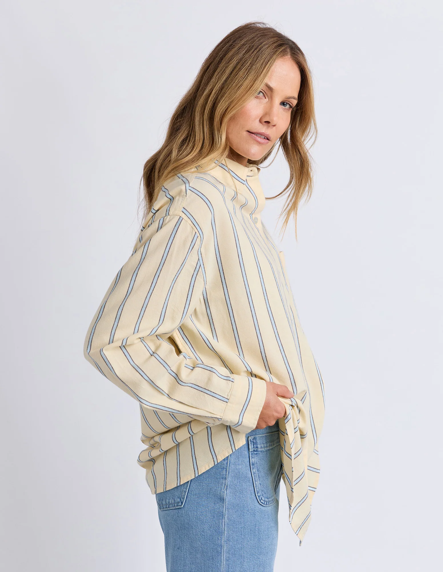 Sadie Shirt Lemon/Pblu/Coff Str - Image 5