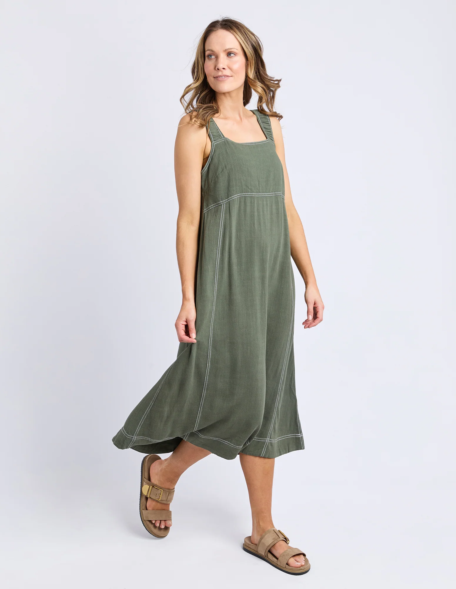 Sage Dress Khaki - Image 6