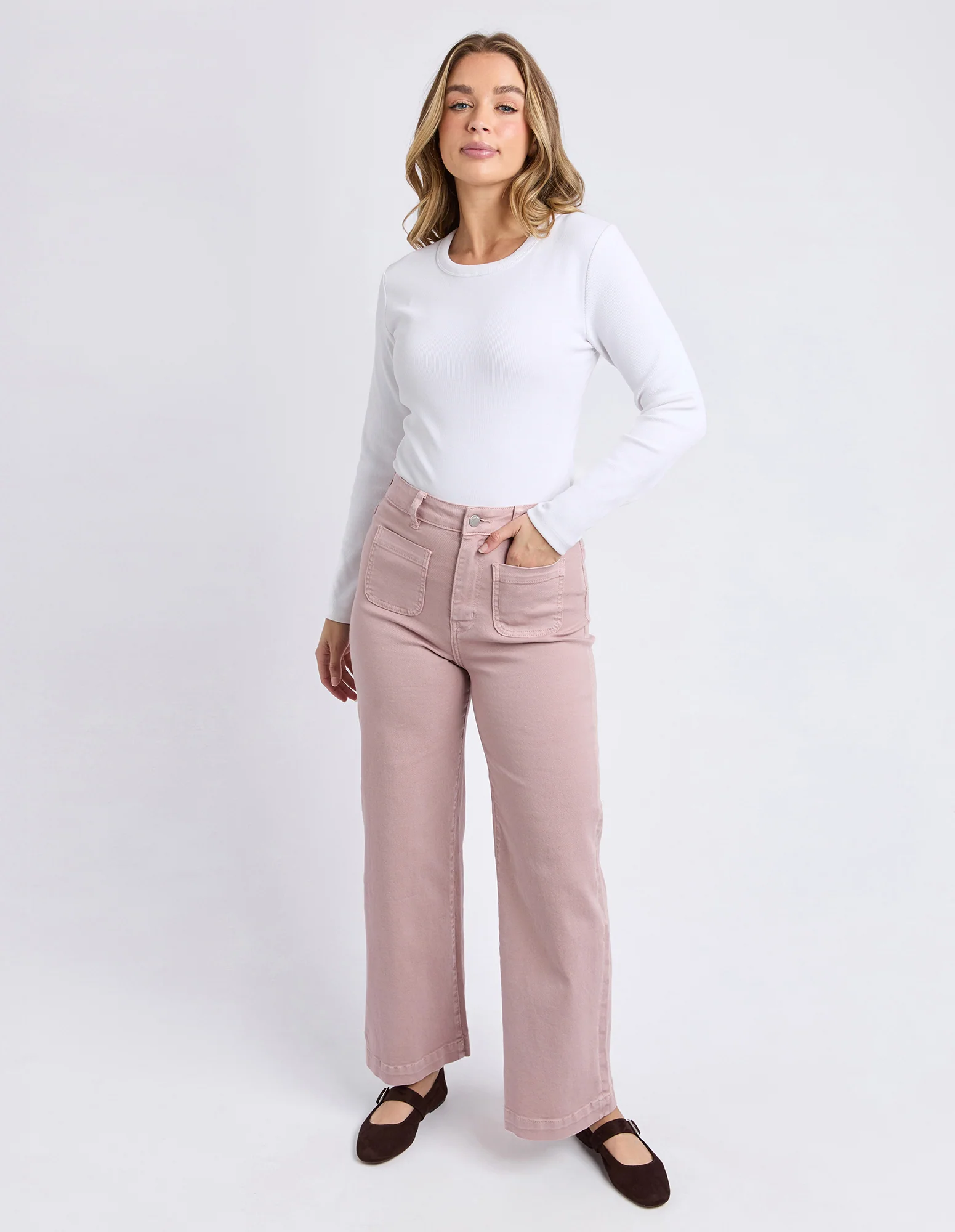 Sarah Wide Leg Jean Woodrose - Image 2