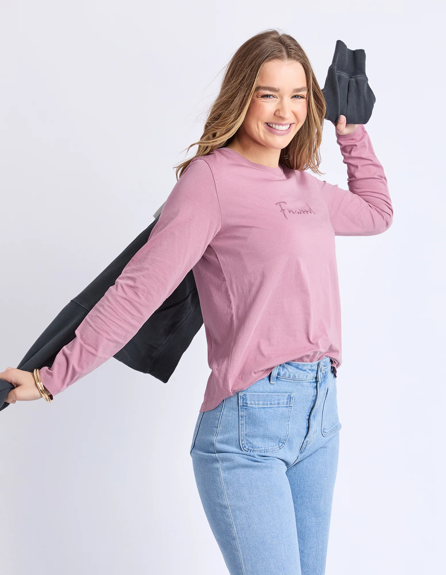 Signature Long Sleeve Tee Dusty Rose - Image 4